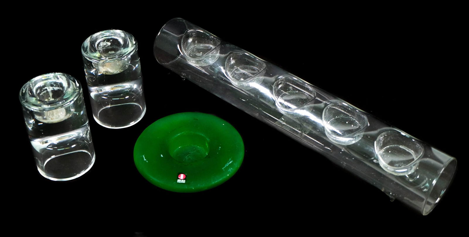 Group, Four Vintage Glass Candleholders (1 of 14)