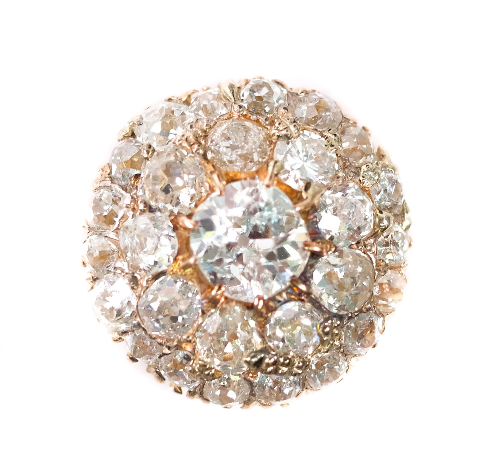 Antique 14k YGRG 4ct Diamond Round Cane Top (1 of 5)