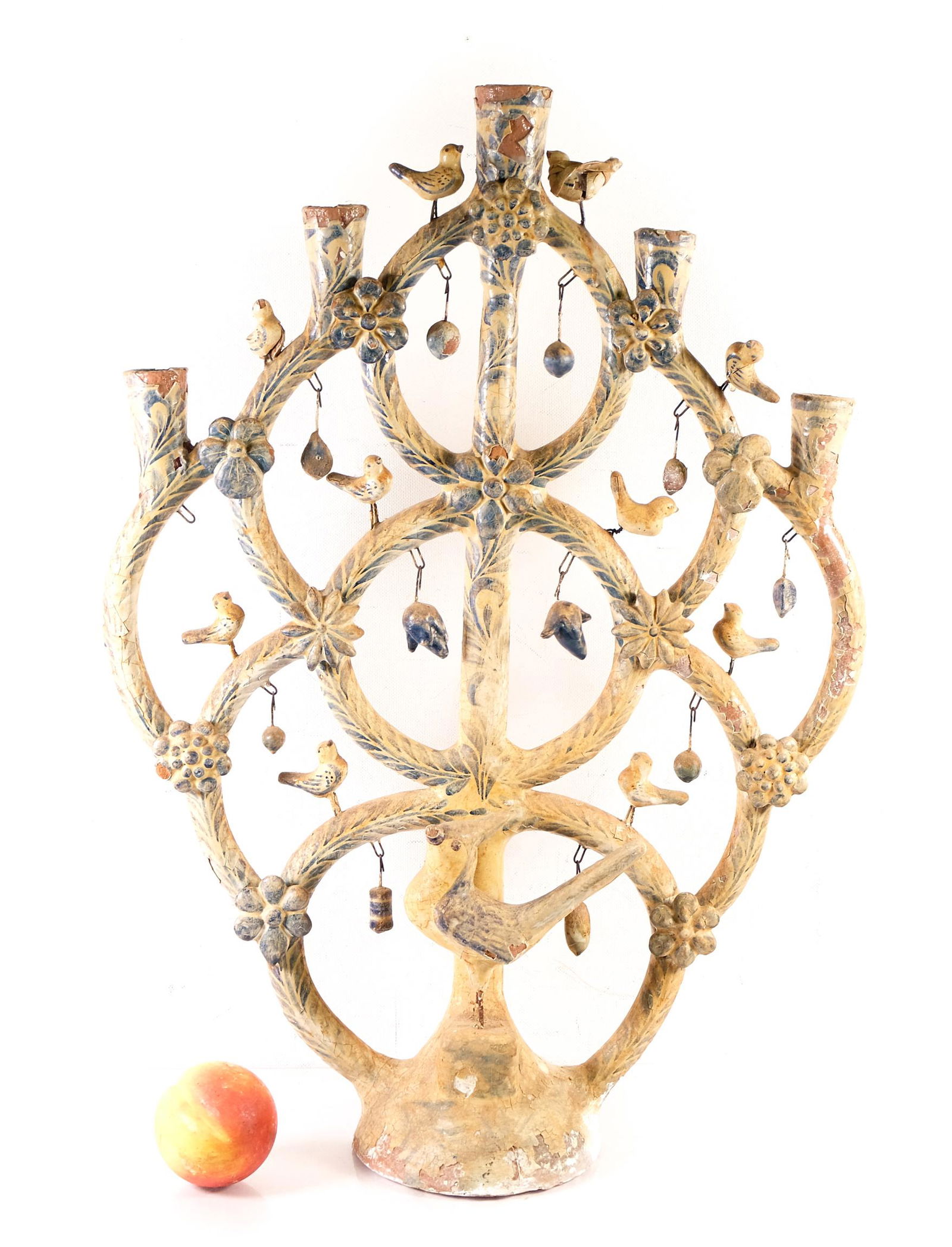 Mexican Folk Art Pottery Tree of Life Candelabra (1 of 17)