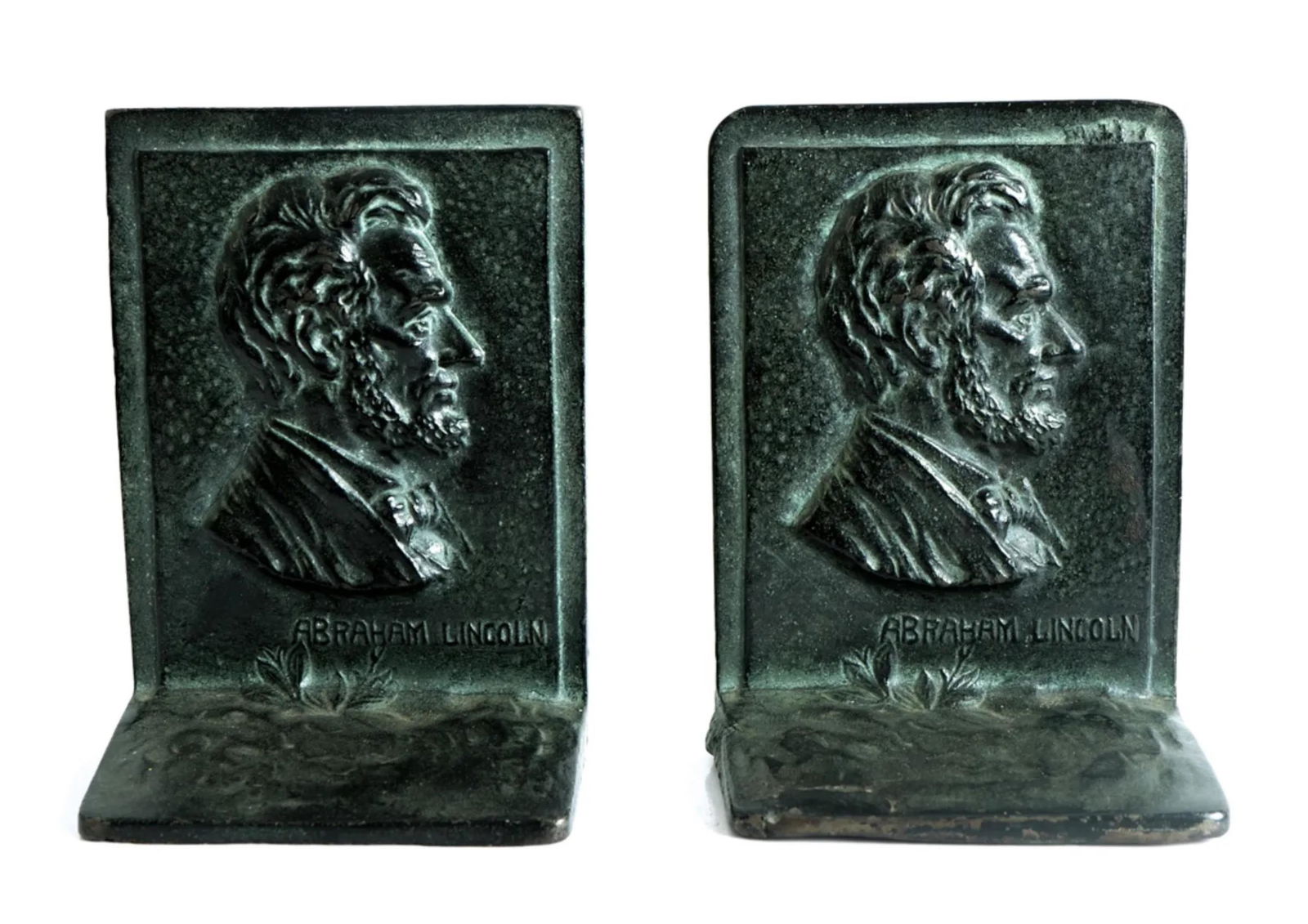 Pair, Vintage Cast Iron Abe Lincoln Bookends (1 of 5)