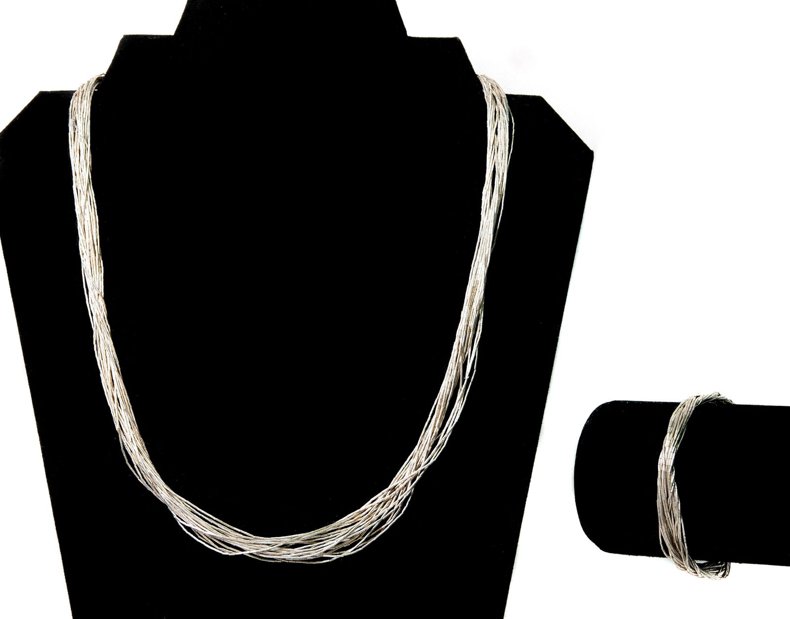 Multi Strand Sterling Necklace w/Matching Bracelet (1 of 11)