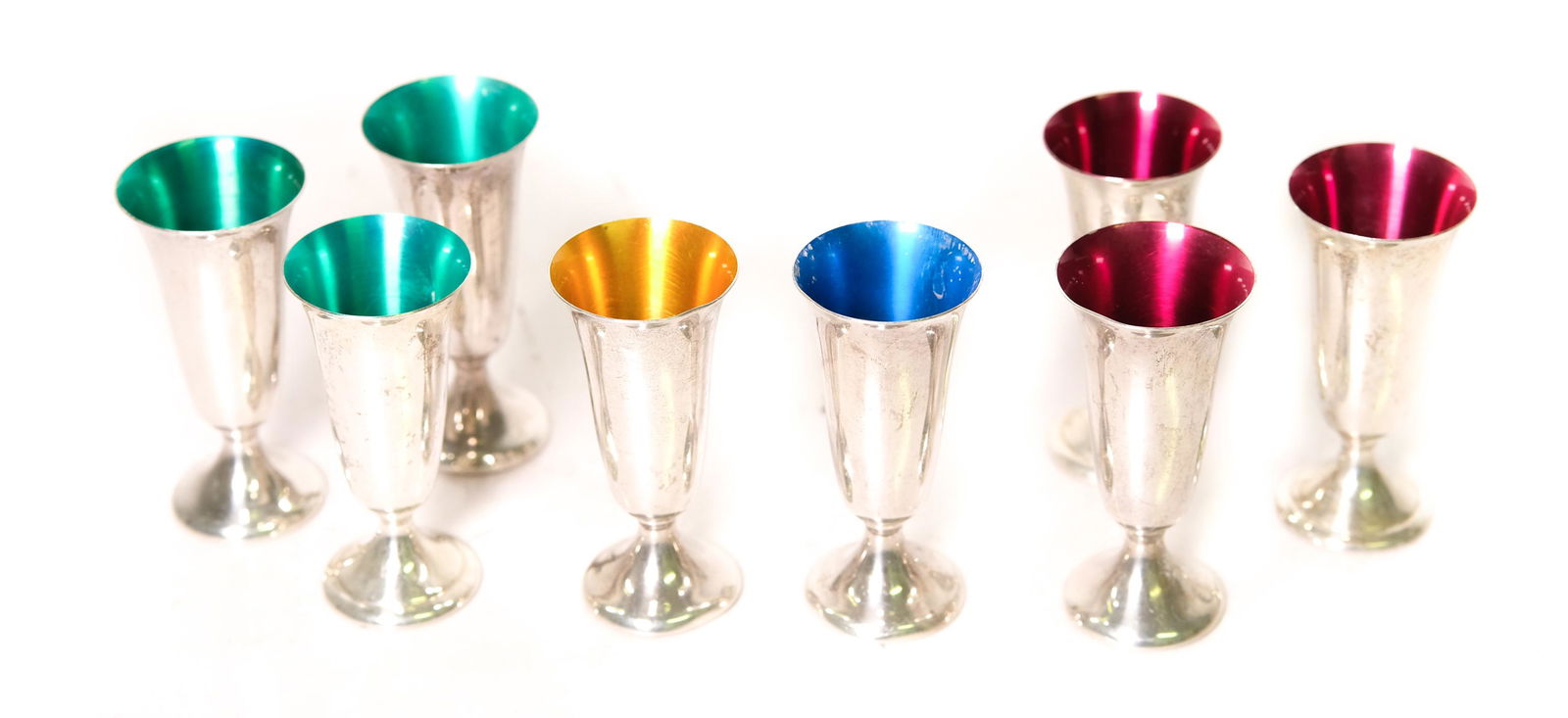 Group, 8 Gorham & Calvin 925 Enamel Cups (1 of 7)