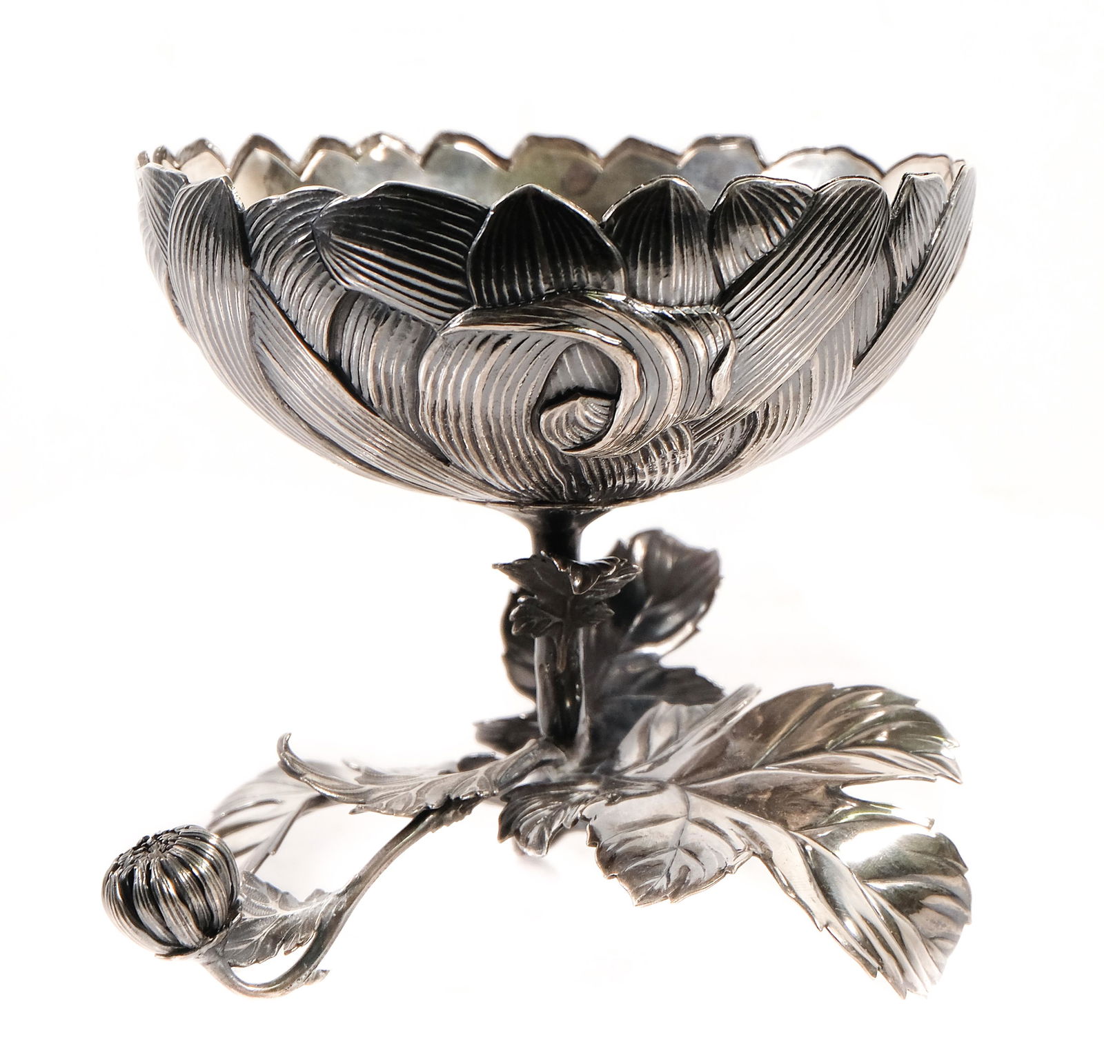 Fine Chinese Pure Silver Compote w/Liner (1 of 14)