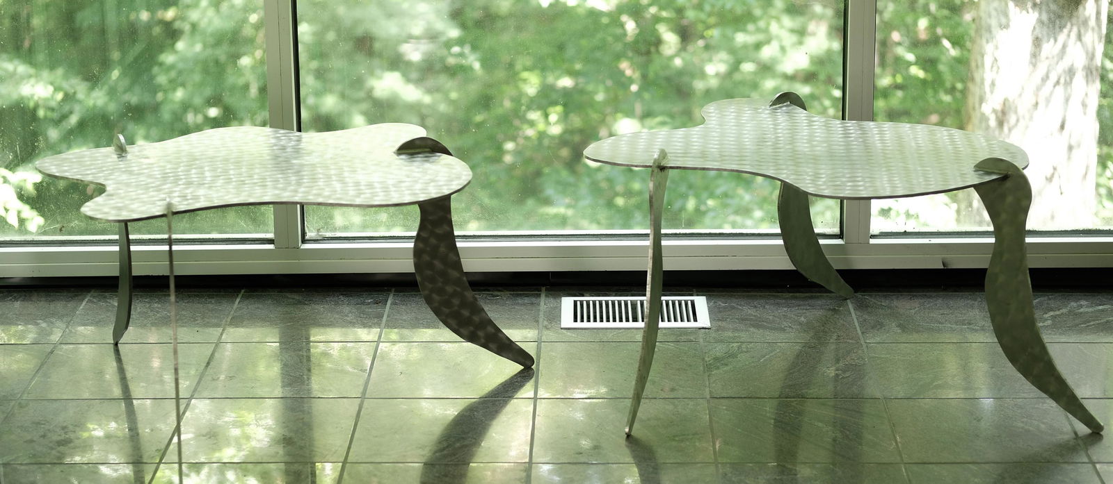 Pair, Custom Steel Free Form Side Tables (1 of 17)