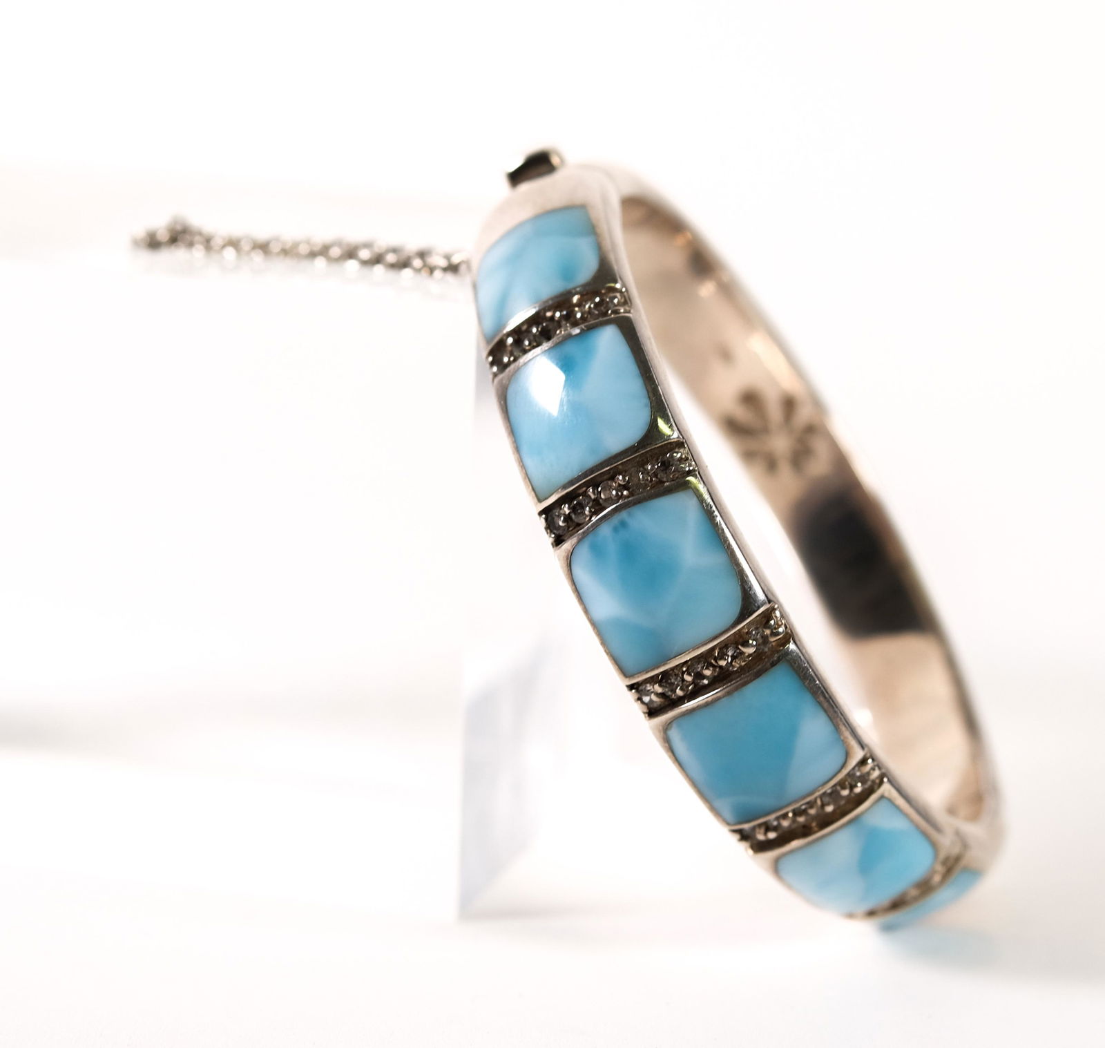 Marahlago Sterling Larimar & Topaz Bangle Bracelet (1 of 6)