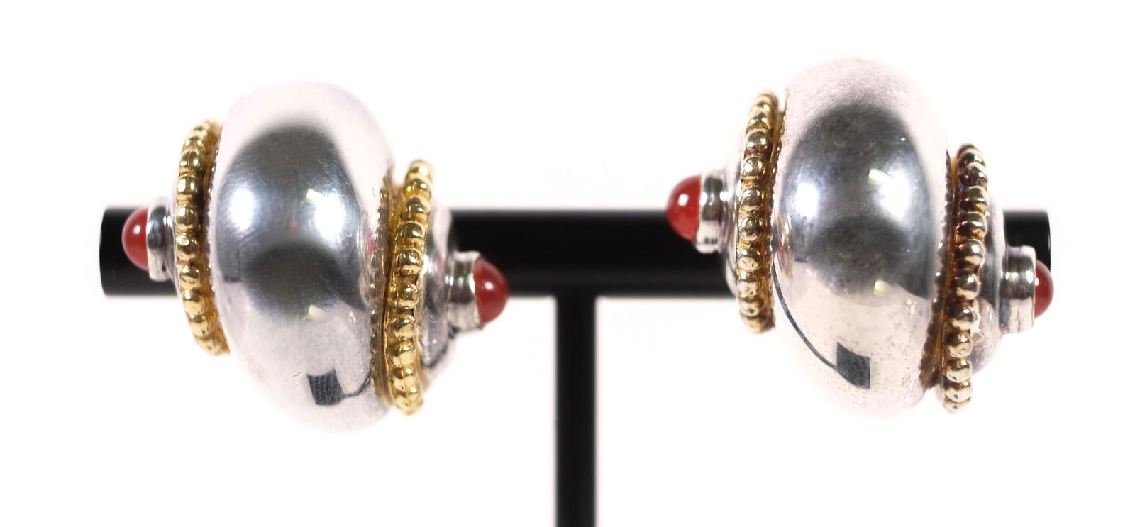 Sterling Two Tone Snail Shell Clip On Earrings (1 of 6)