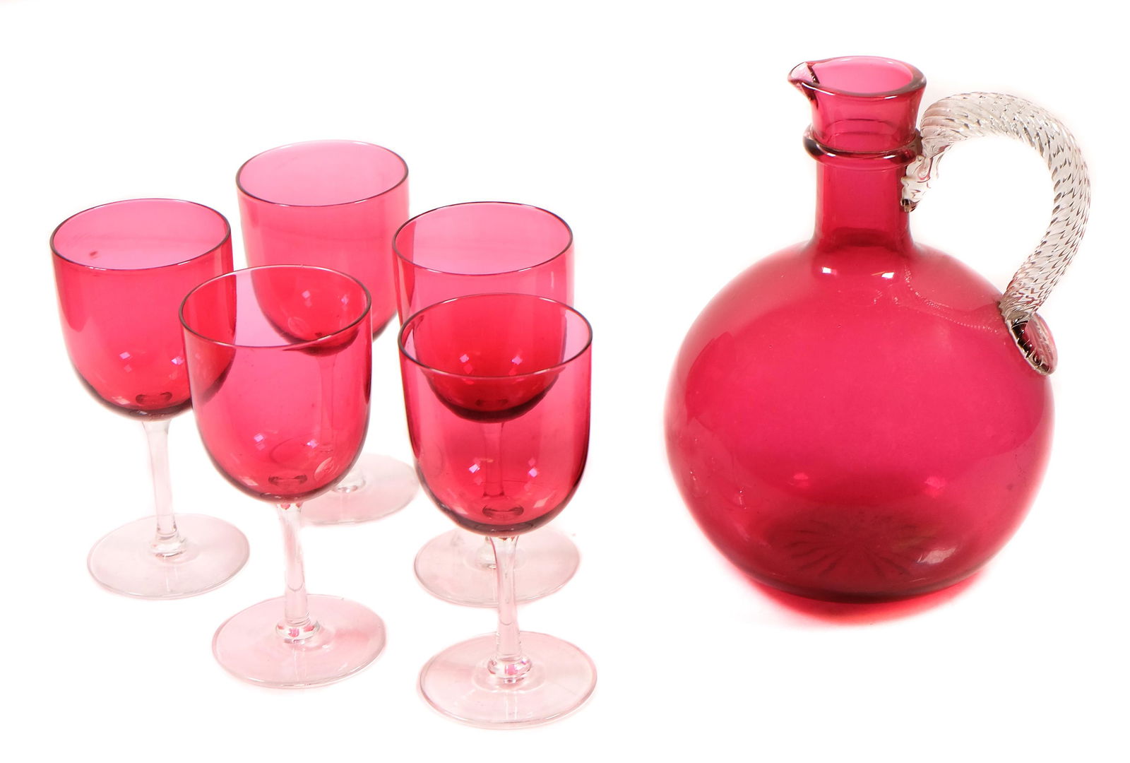Bristol Victorian Cranberry Glass Drinks Set (1 of 16)
