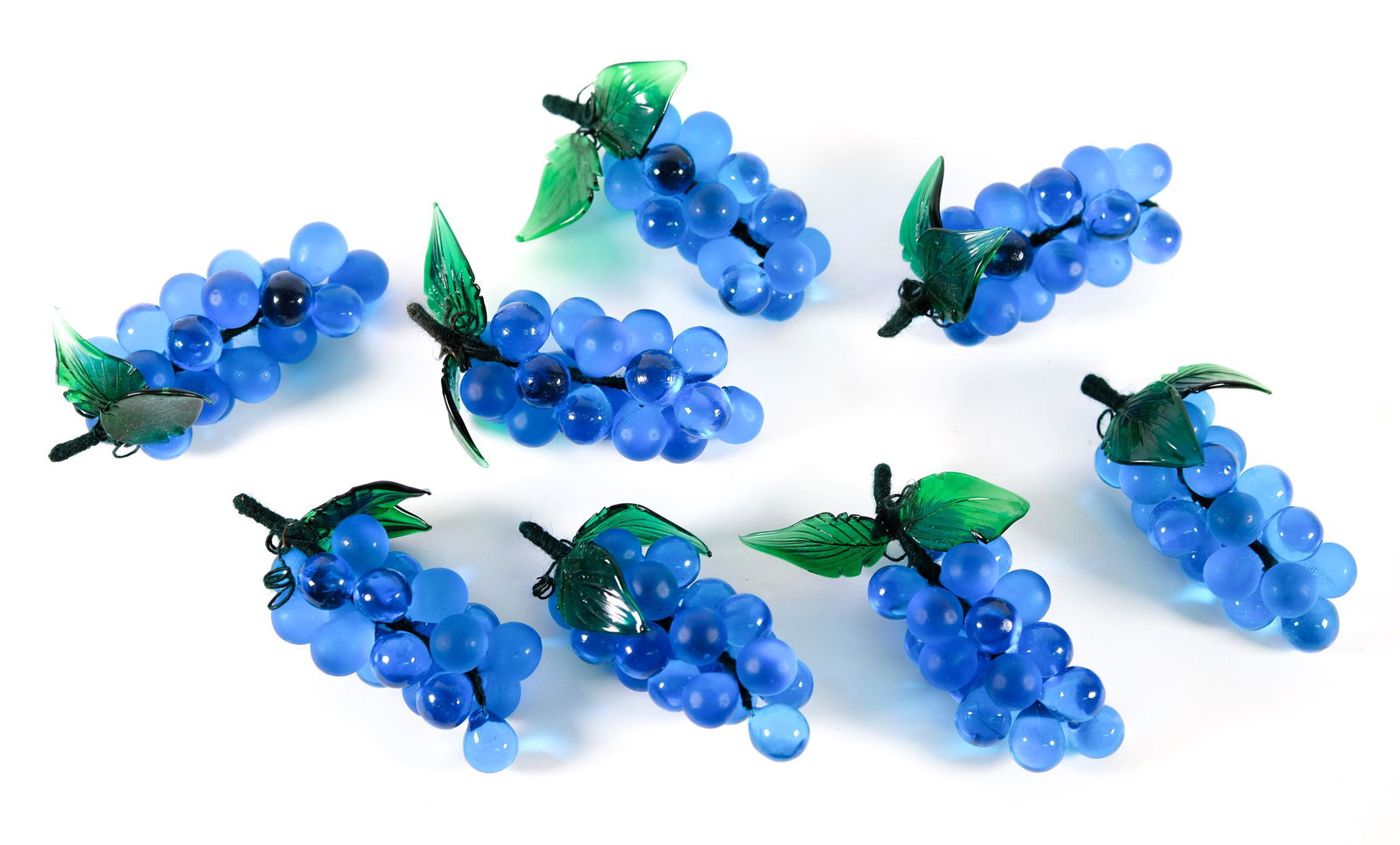 Group, 8 Vintage Cobalt Glass Grape Clusters (1 of 5)