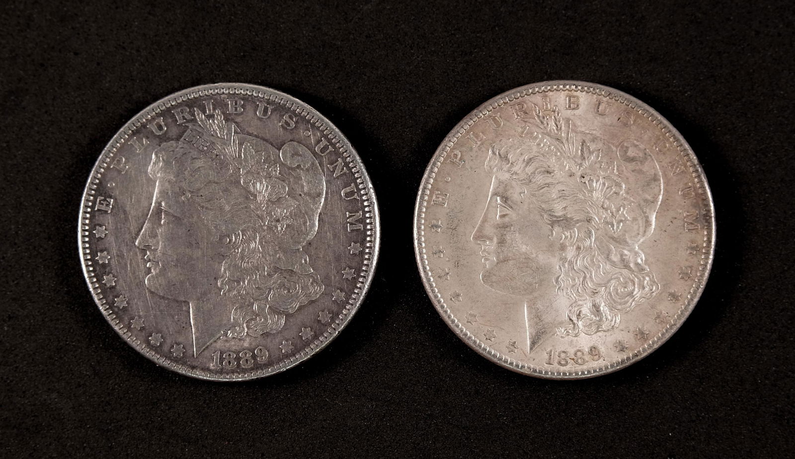 Two 1889-P Morgan Silver Dollars (1 of 3)