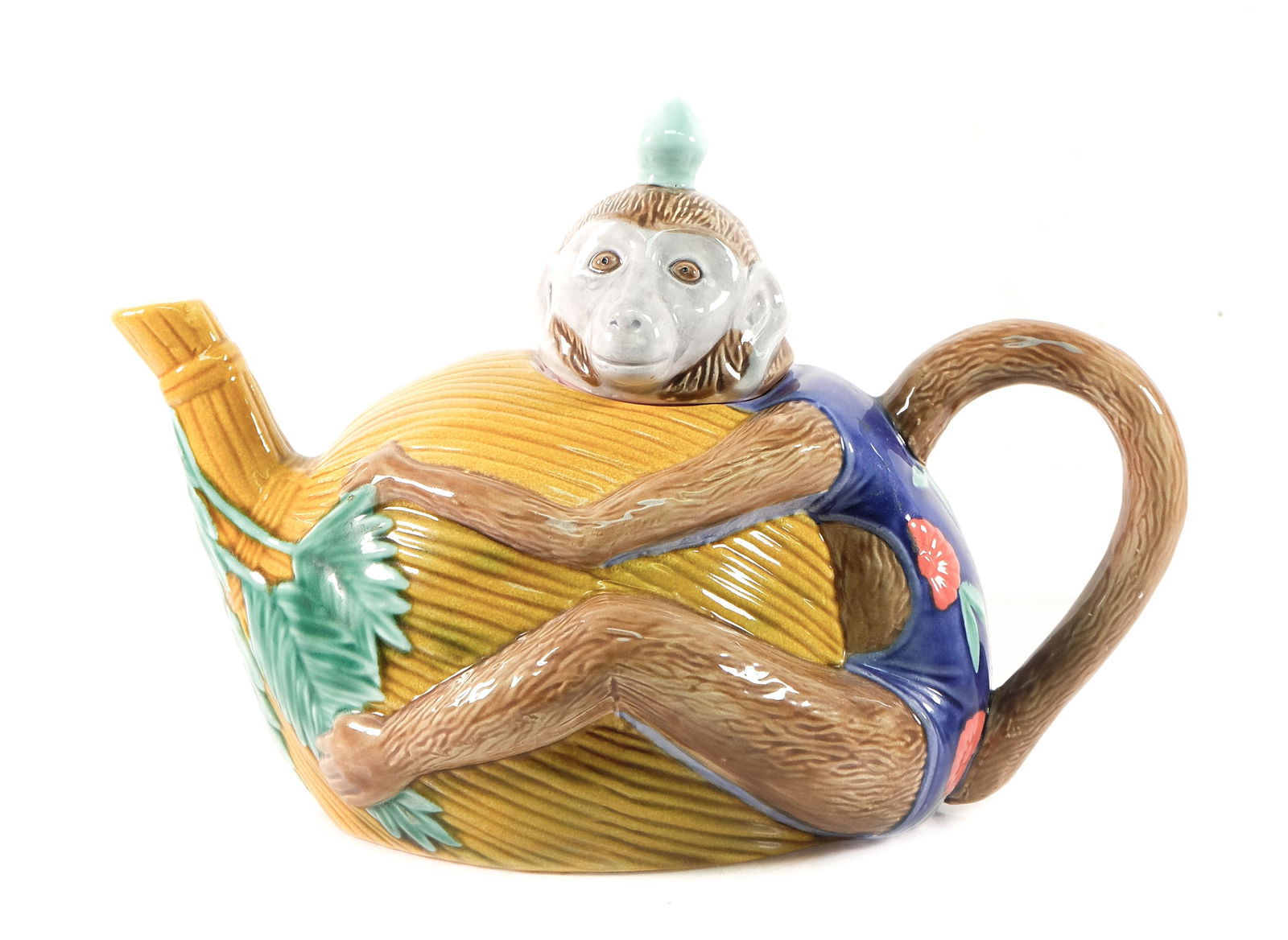 After Minton, Zrike Hand Painted Monkey Teapot (1 of 10)
