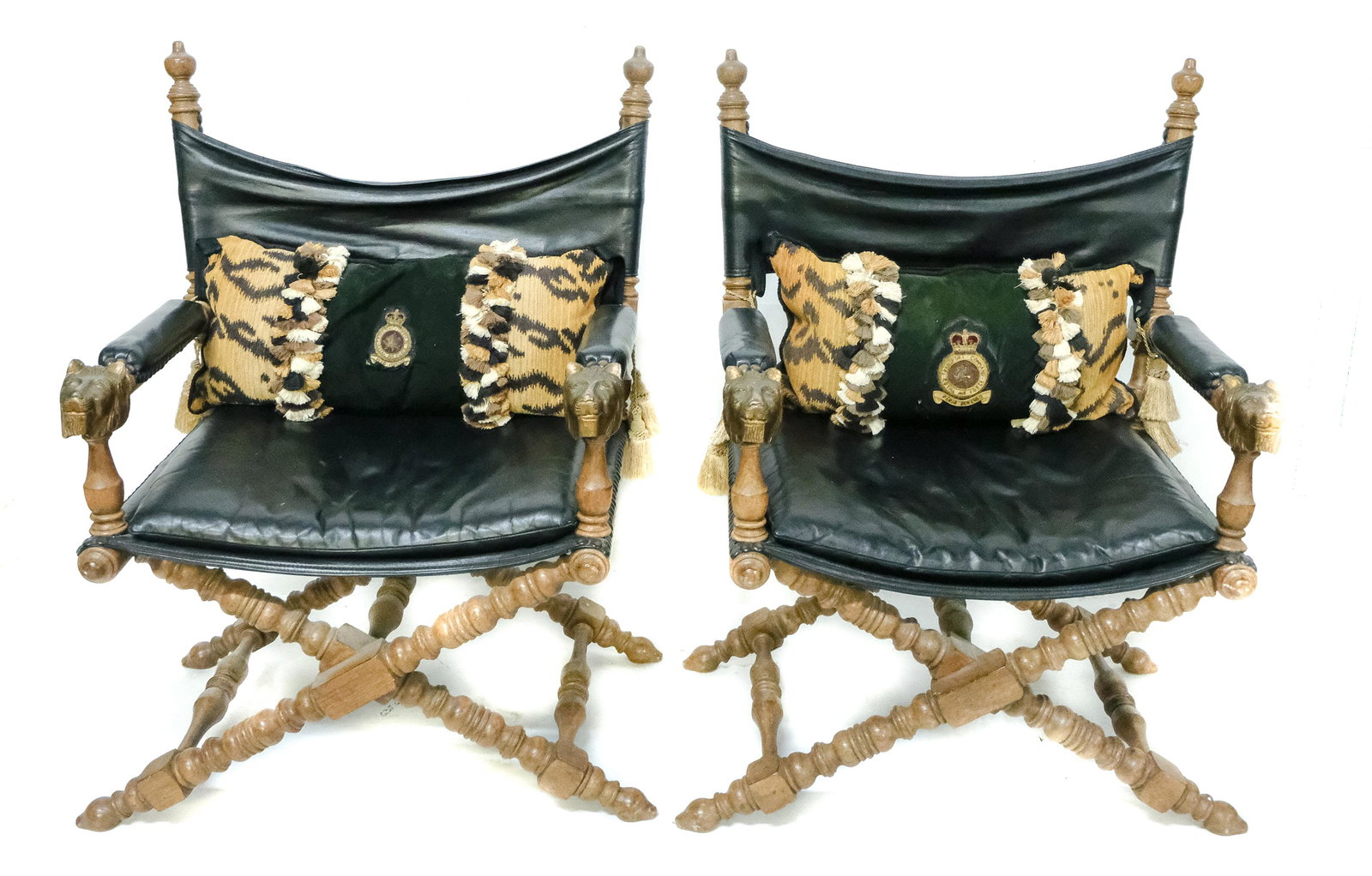Pair, Maitland-Smith Leather Campaign Chairs (1 of 11)