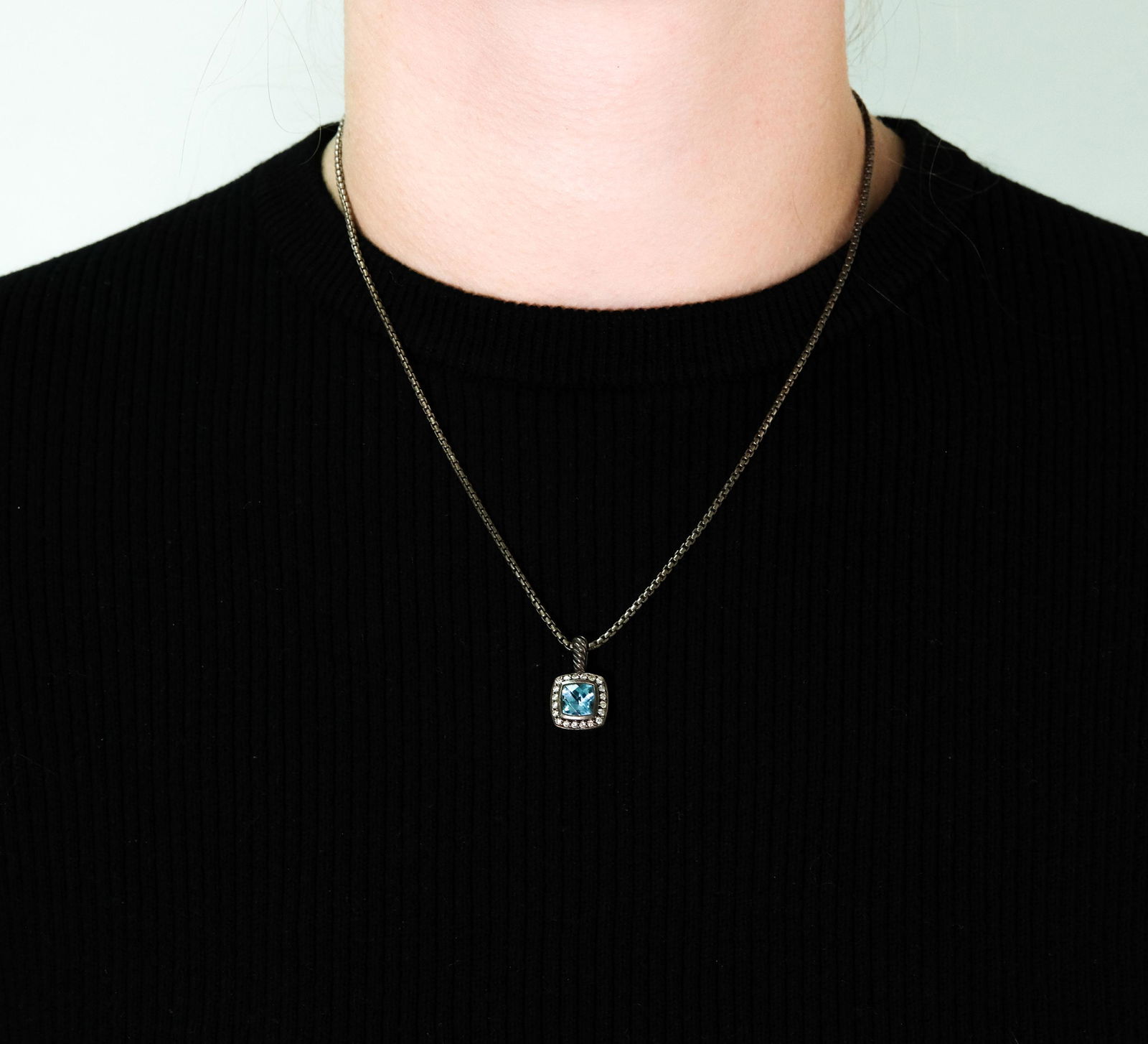 David Yurman Sterling Topaz & Diamond Necklace (1 of 6)