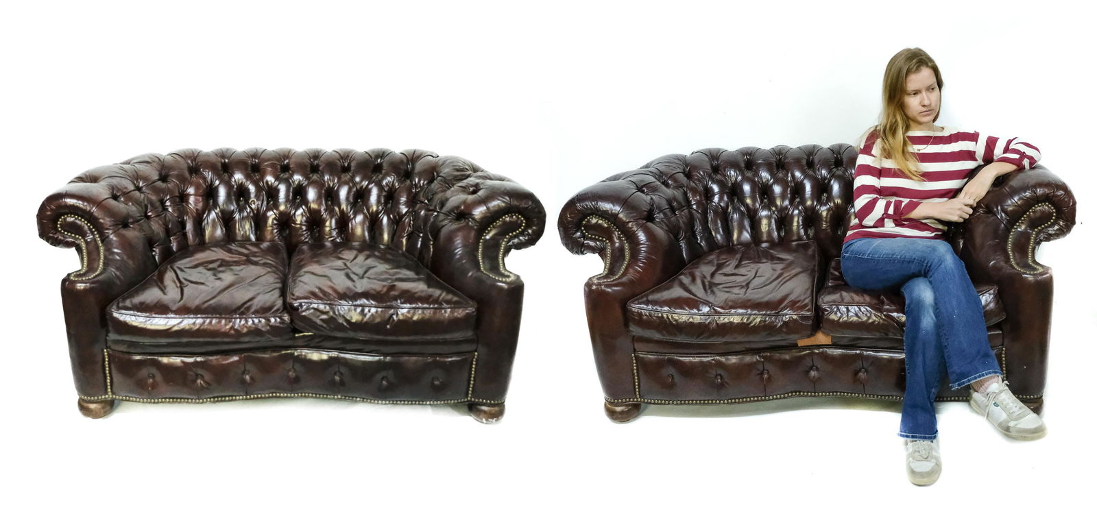 Old Hickory Tannery Leather Empire Style Sofa