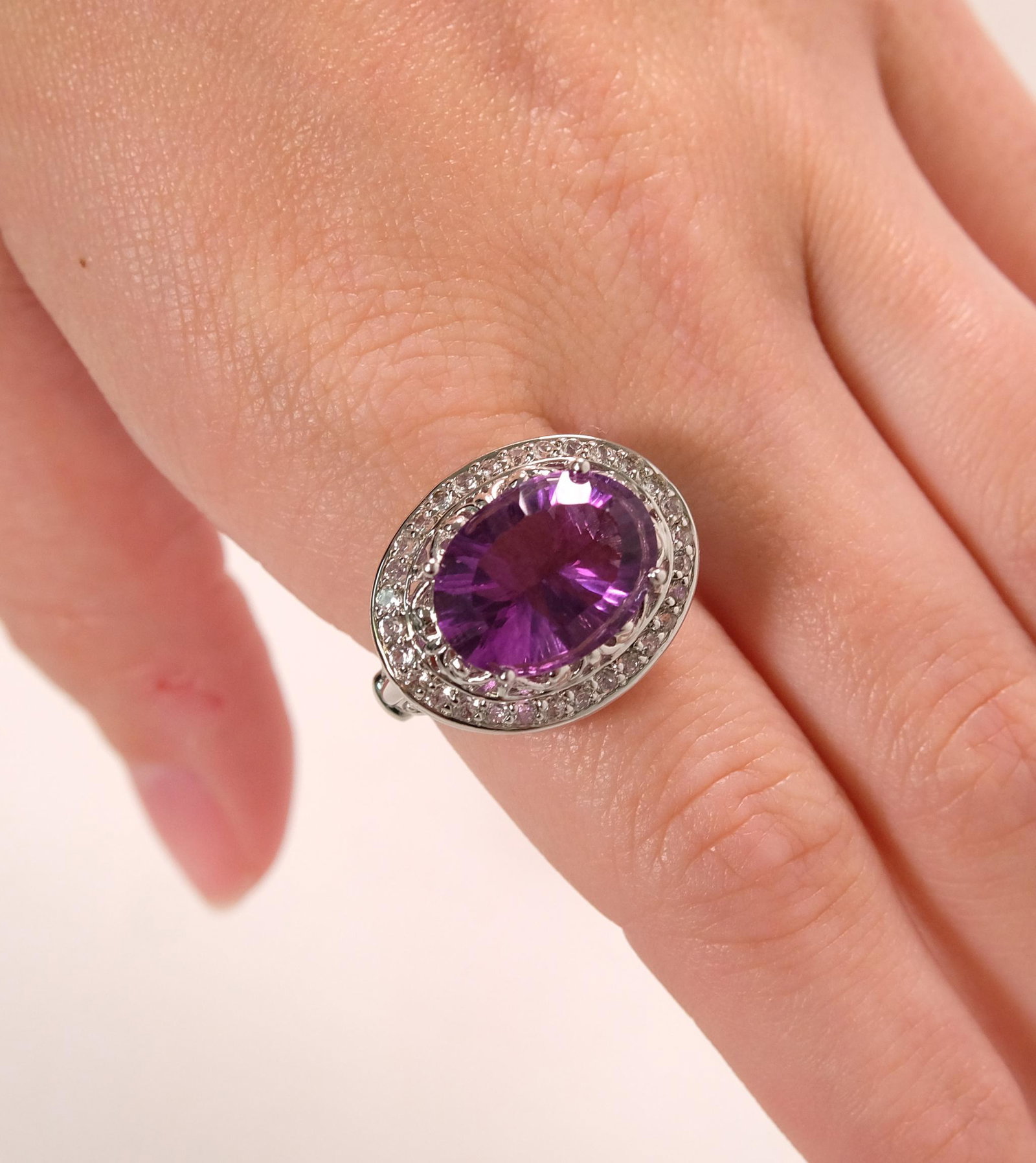 New Sterling Amethyst and Topaz Cocktail Ring, 8 (1 of 7)