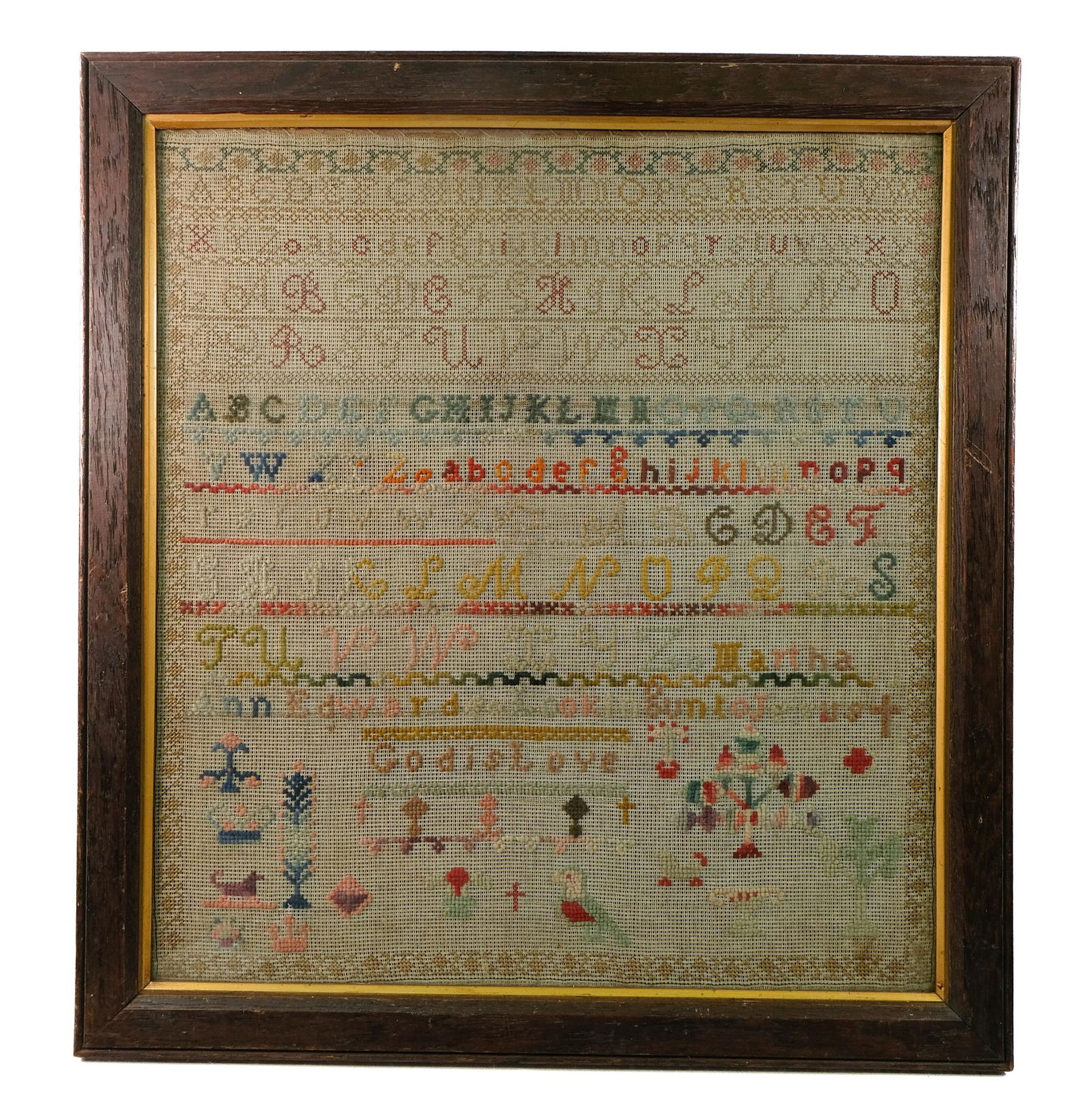 Vintage Framed Handcrafted Needlepoint Sampler (1 of 6)