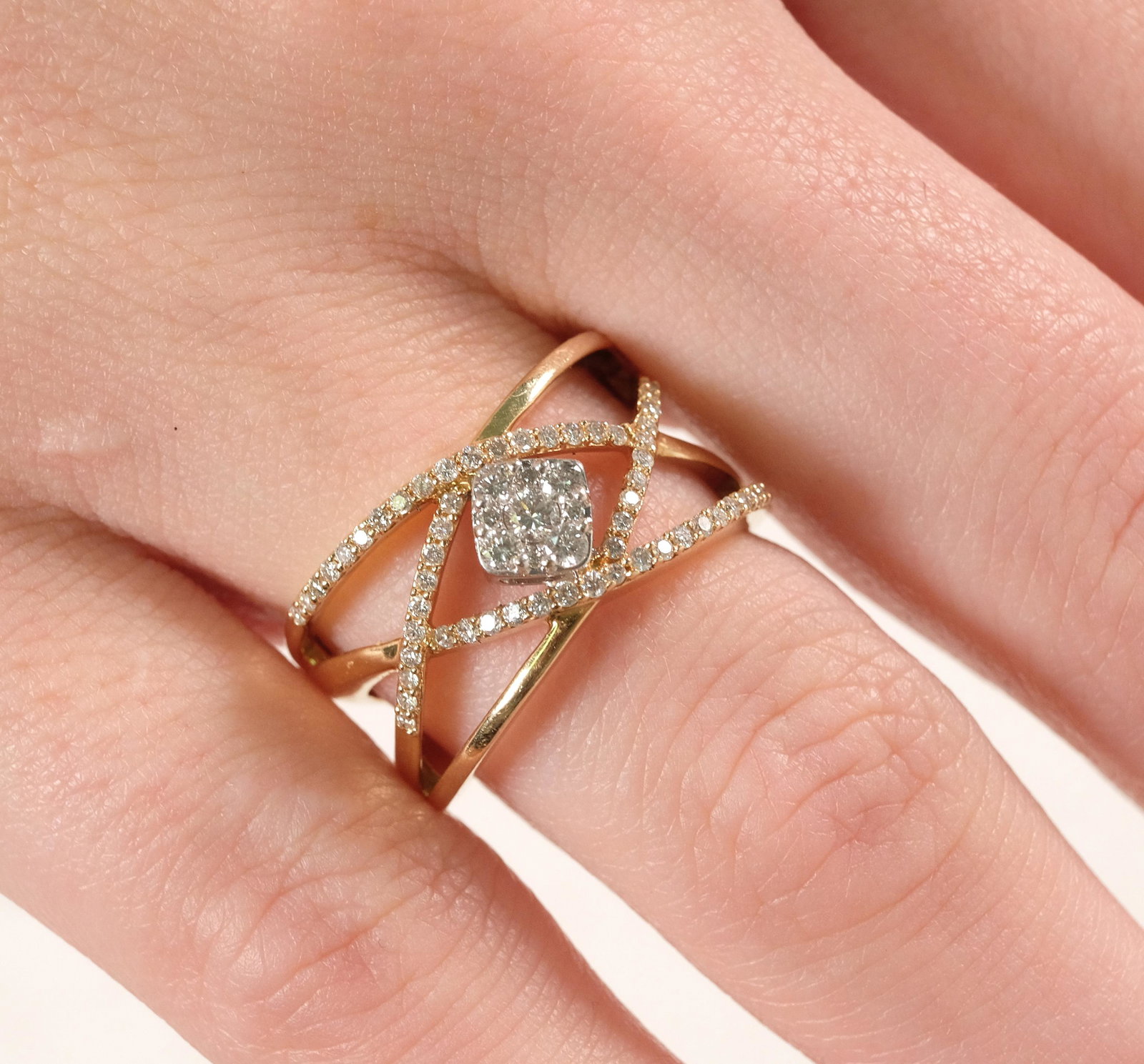 Contemporary 14k Yellow Gold & Diamond Ring (1 of 5)