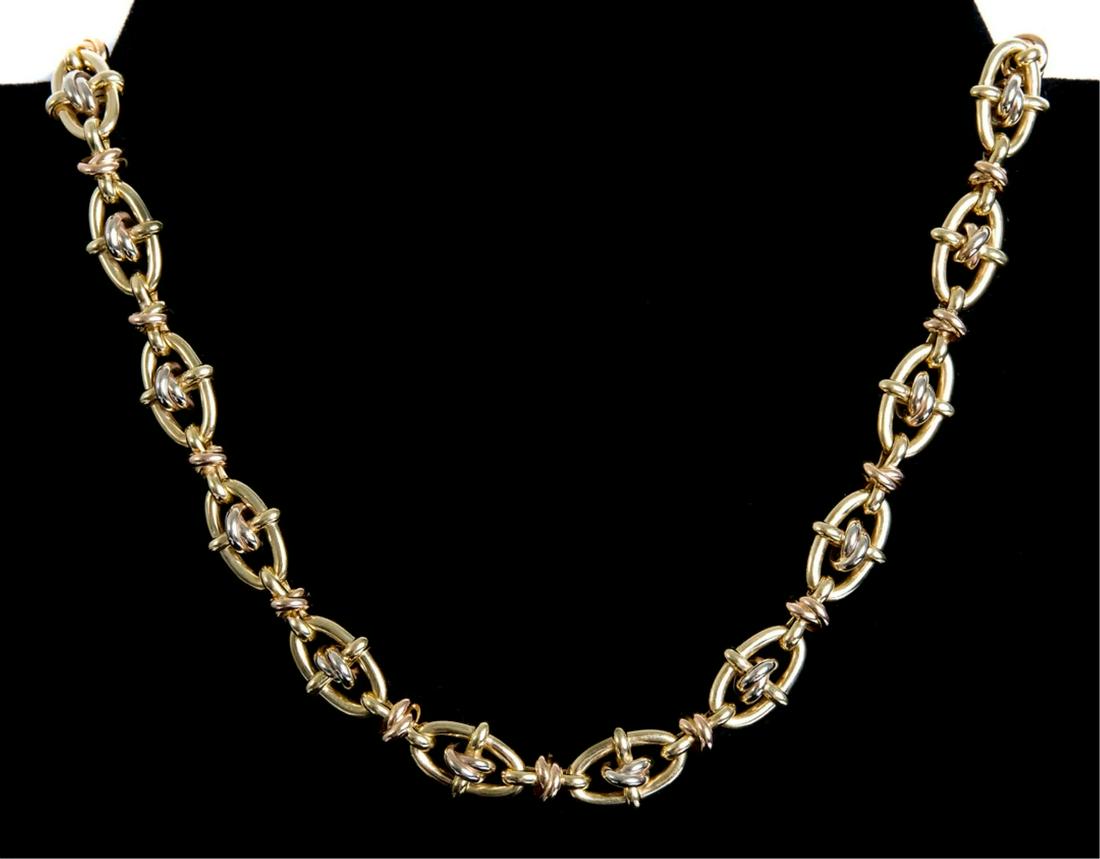 Estate 18K TriColor Gold OWC Necklace 42 grams (1 of 5)