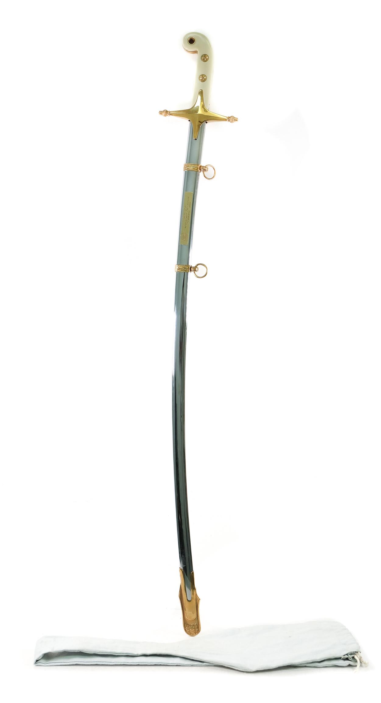 USMC Officer's Saber From the 1985 Super Bowl Marine Commercial: E&F Horster Solingen USMC officer's saber presented by J. Walter Thompson Company (advertisement holding company incorporated in 1896) to Jerry Ruenheck (Former president of Burger King). Saber stampe