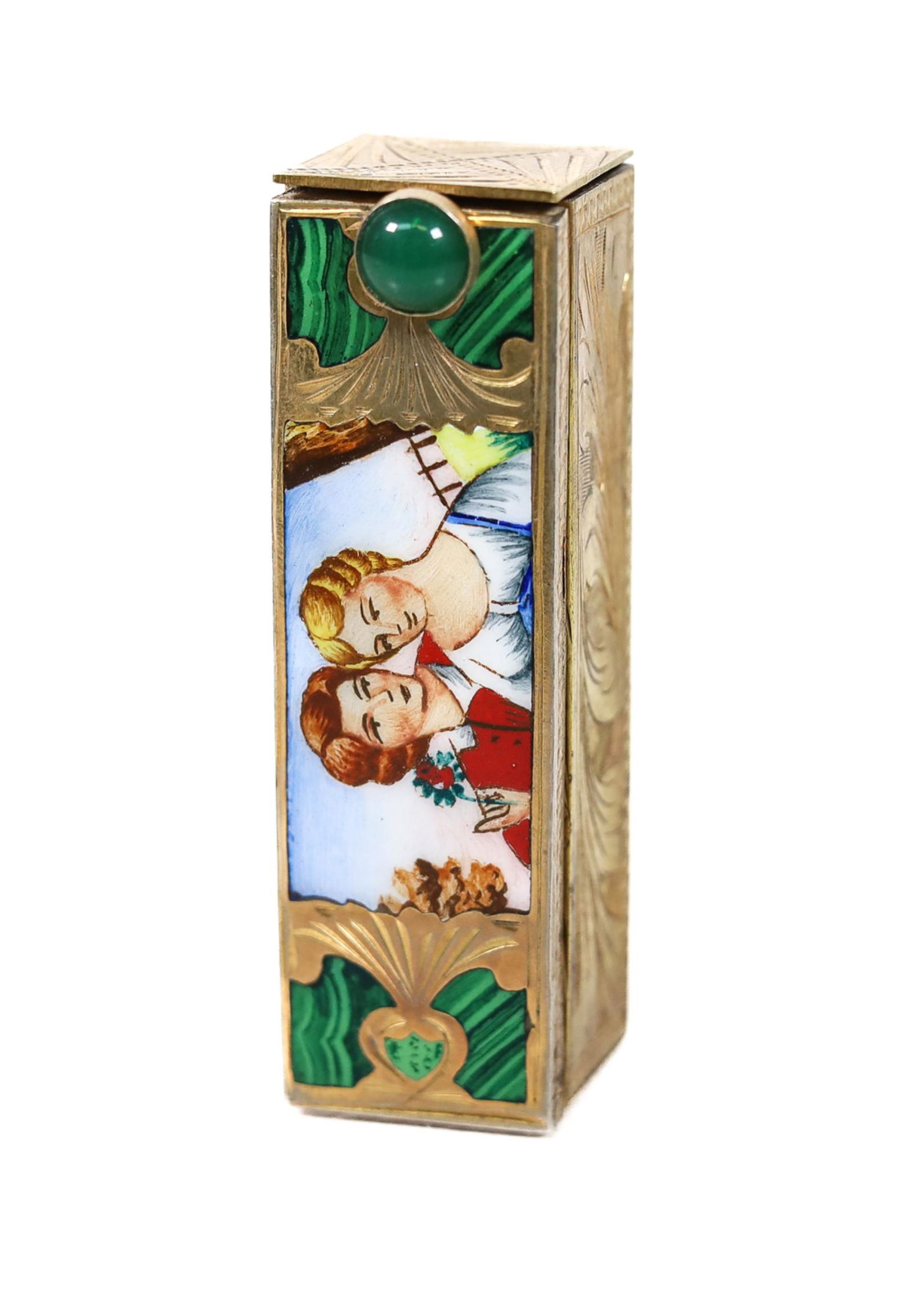 Vintage Art Nouveau Painted Scene Lipstick Holder (1 of 11)