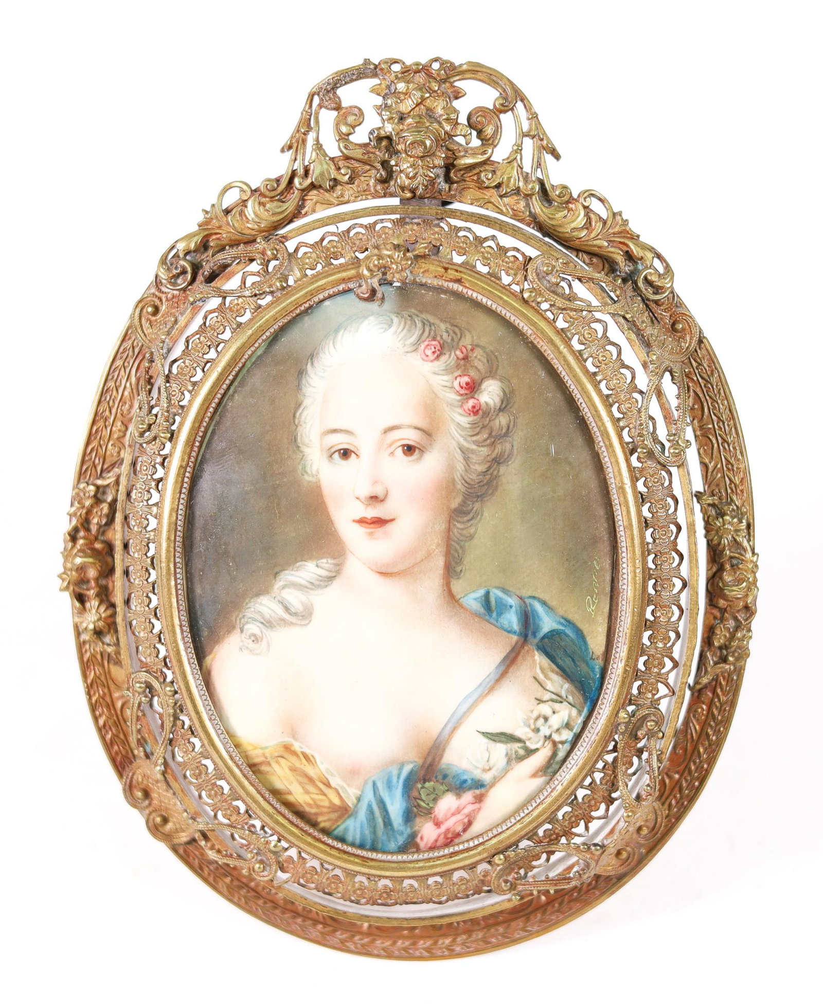 ANTIQUE HAND PAINTED PORTRAIT MINIATURE (1 of 7)