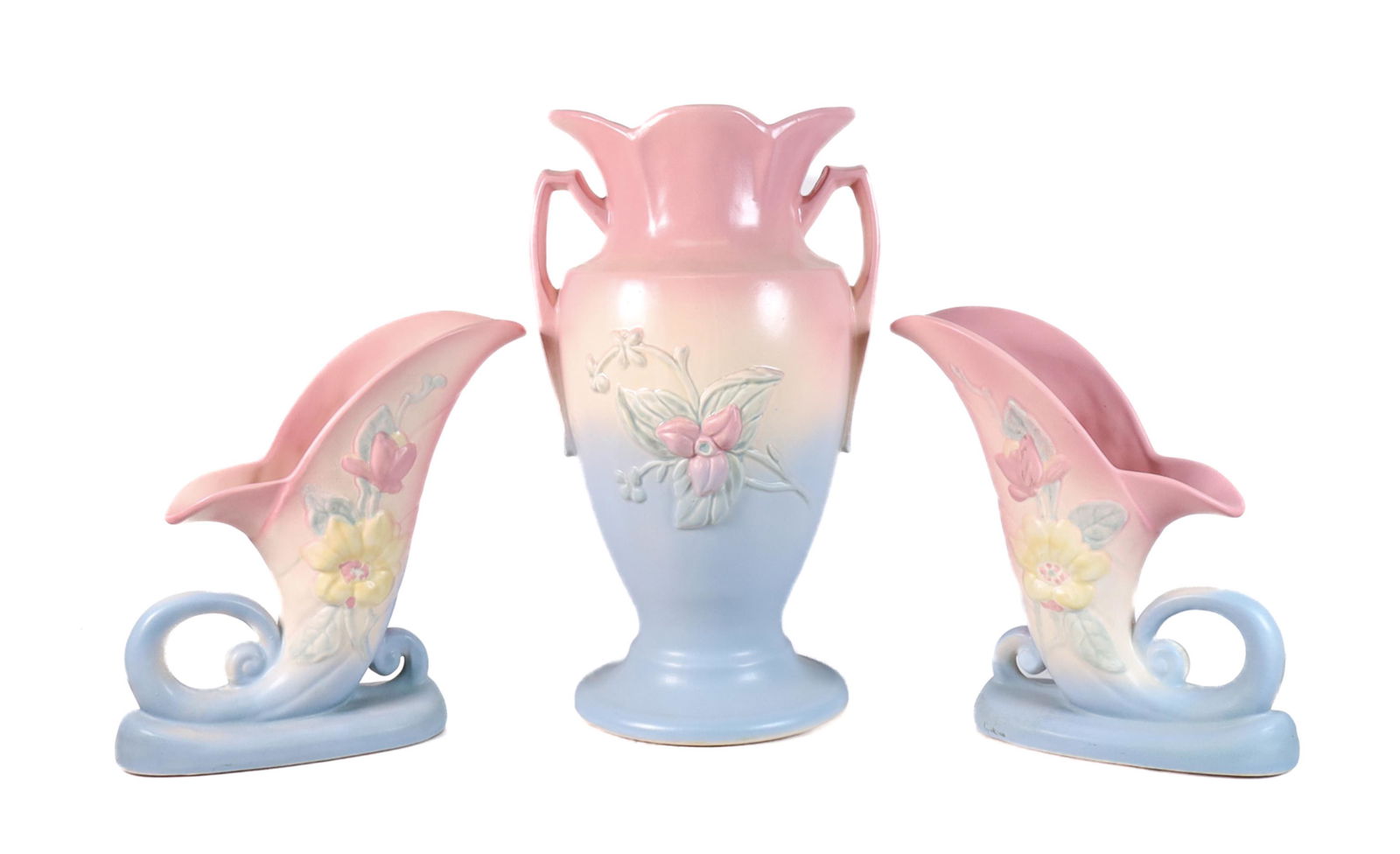 GROUP, 3 HULL ART MAGNOLIA POTTERY VASES (1 of 14)