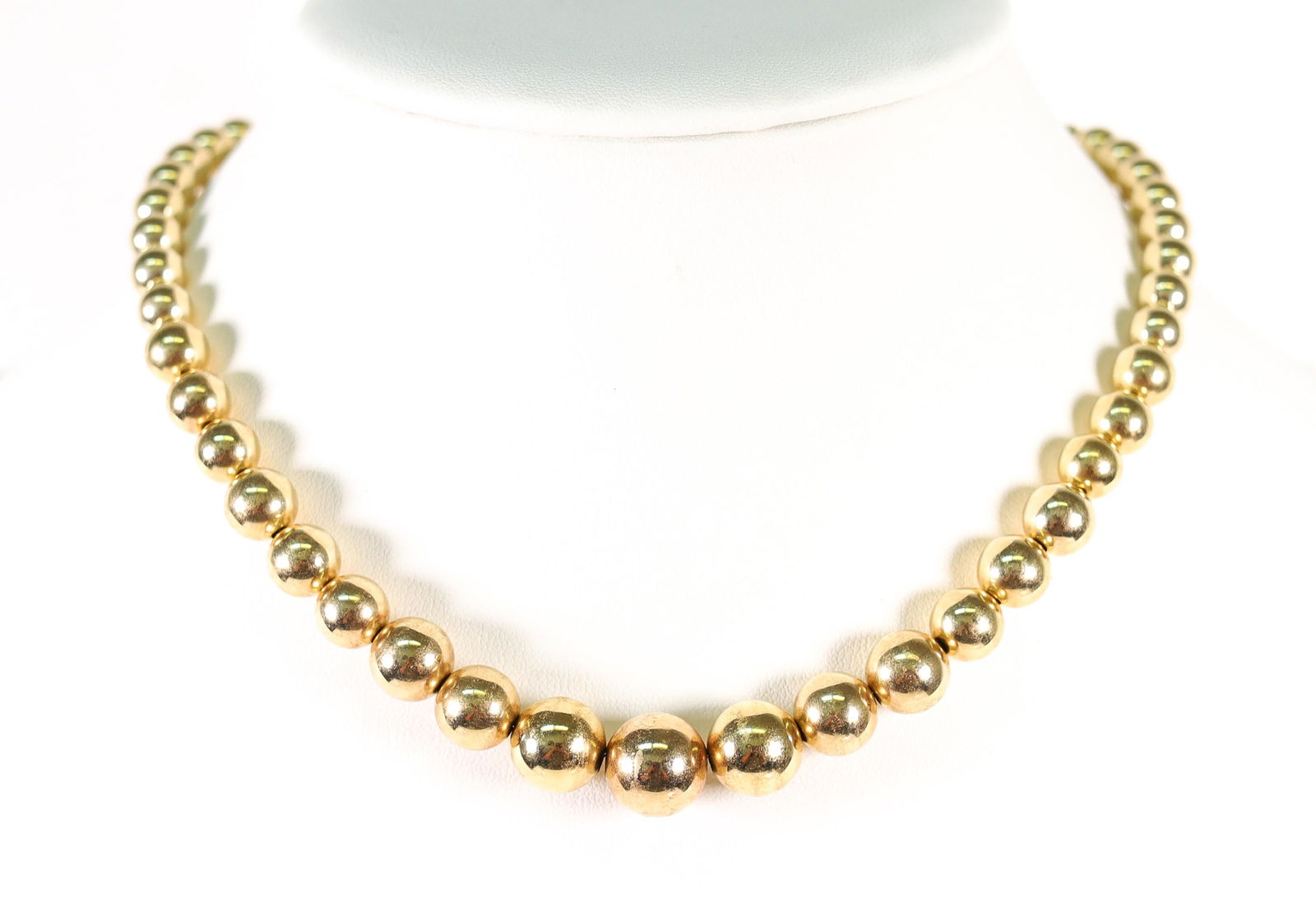 14K YELLOW GOLD BEAD NECKLACE, 10.6 GRAMS (1 of 3)
