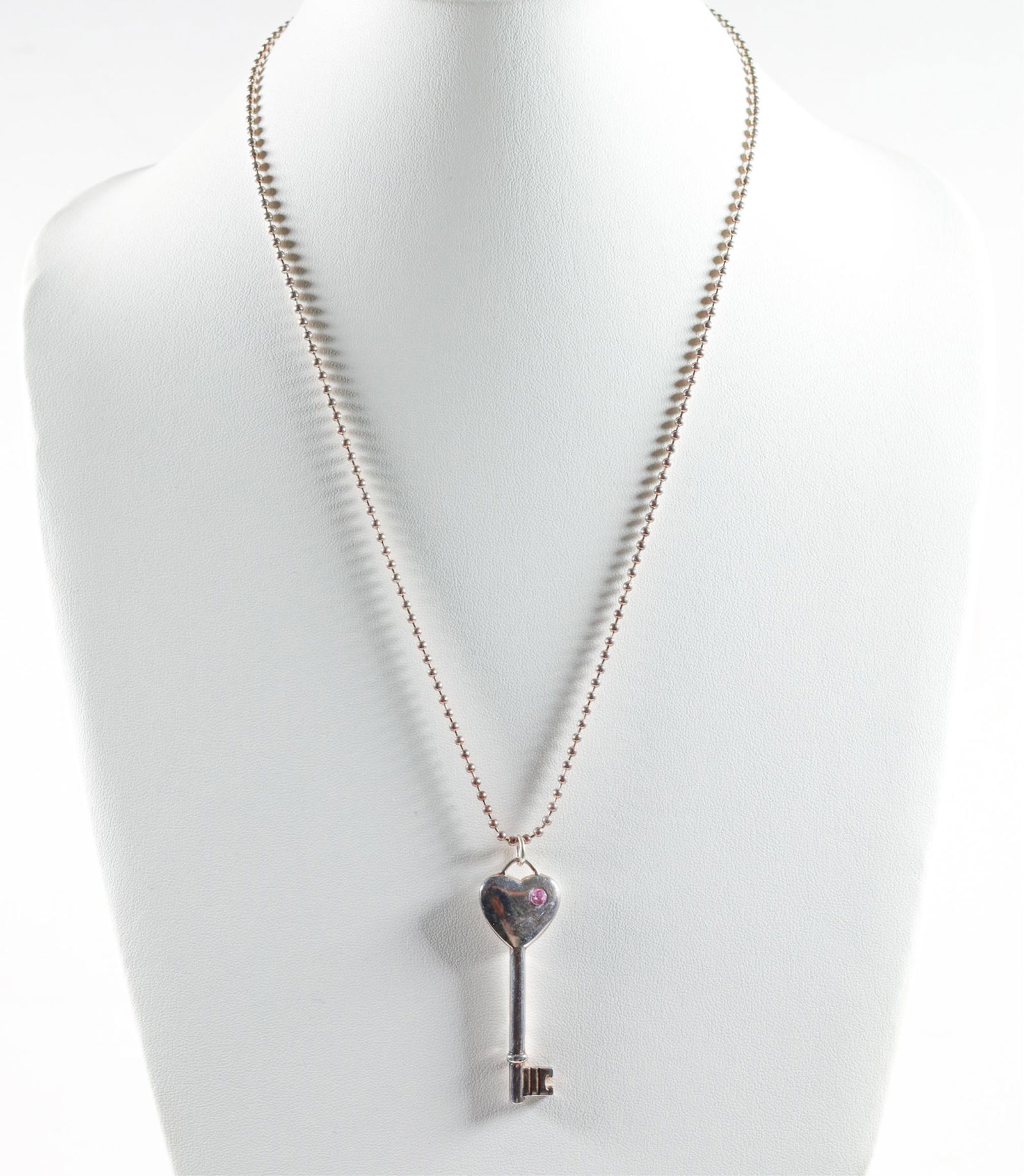 Tiffany Co Sterling Silver and Pink Sapphire Key (1 of 5)