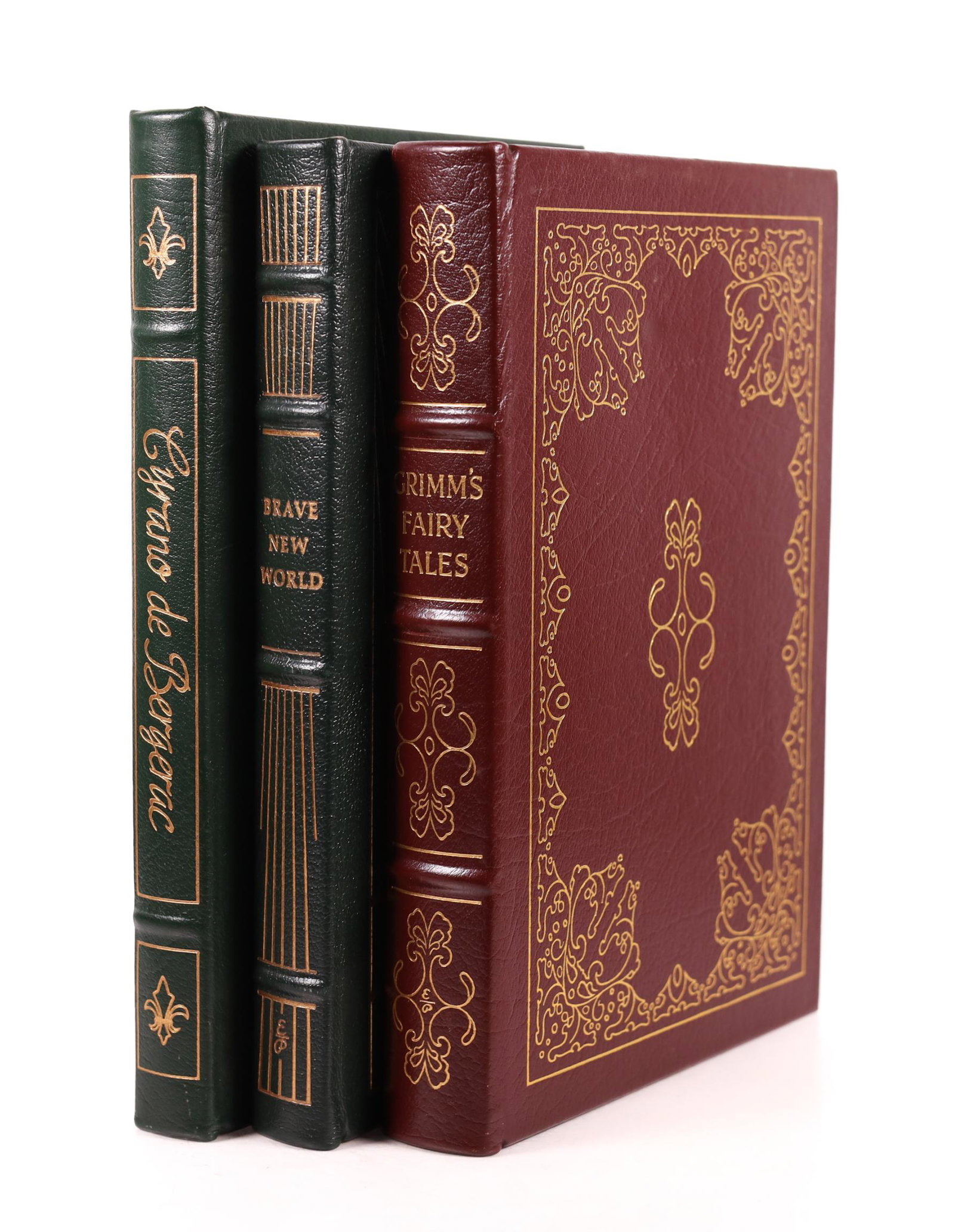 Lot of 3 Easton Press Literary Classics: Lot of 3 Easton Press Literary Classics. Fully bound in genuine leather. 22k gold deeply inlaid on the "hubbed" spine. Printed on acid-neutral paper. Sewn Pages. Gilded Page Ends. Satin Ribbon Page Ma