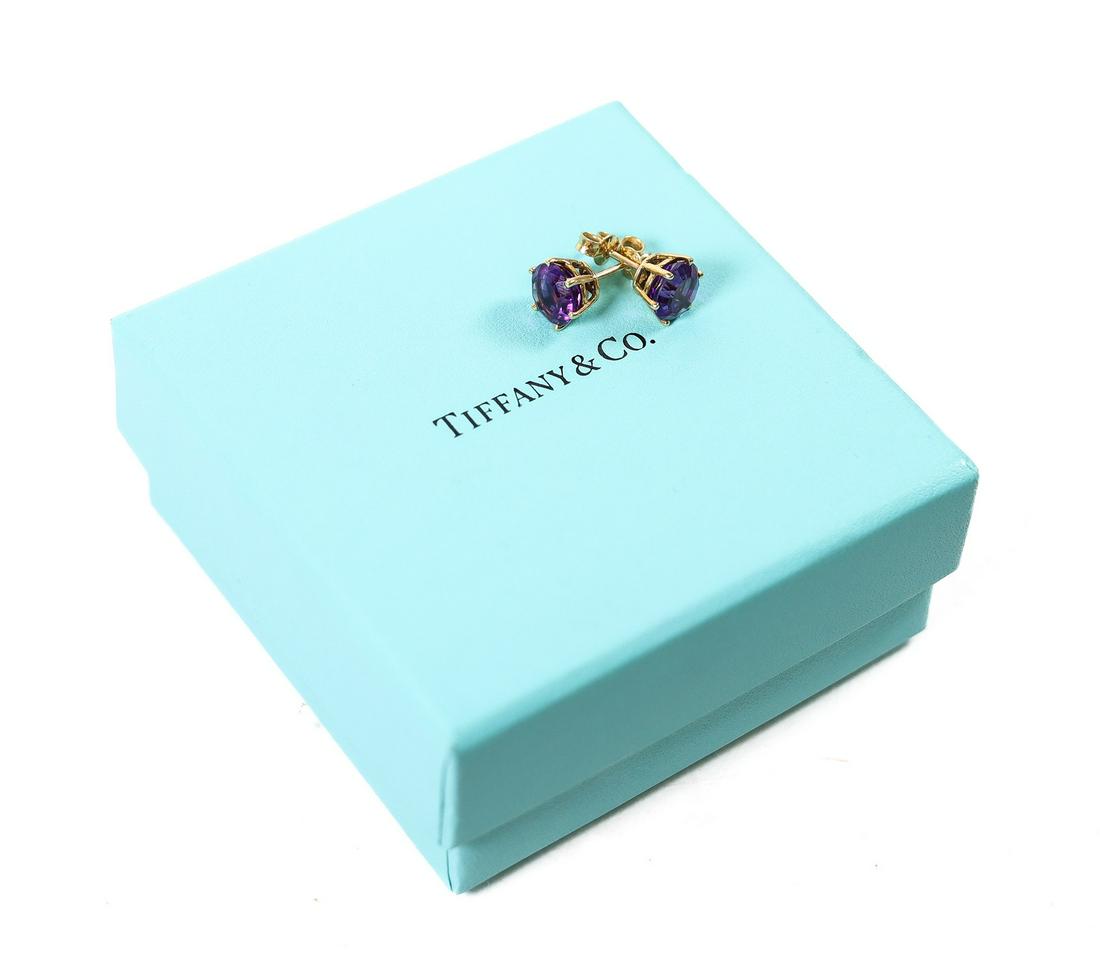 Pair, Tiffany & Co 18k YG and Amethyst Earrings (1 of 6)