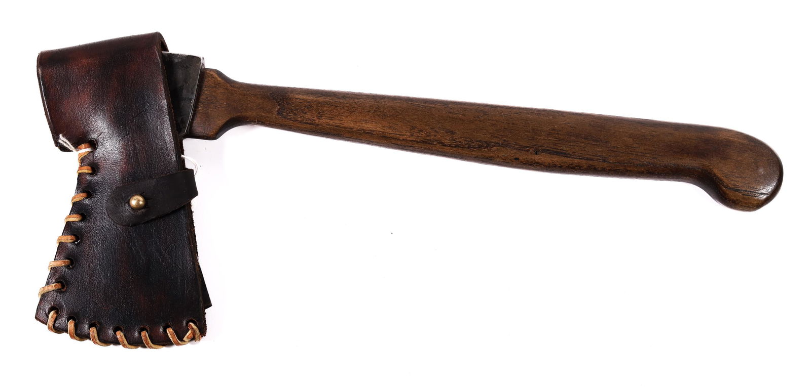 Unmarked Forest Axe with Wooden Handle w/ Sheath (1 of 5)