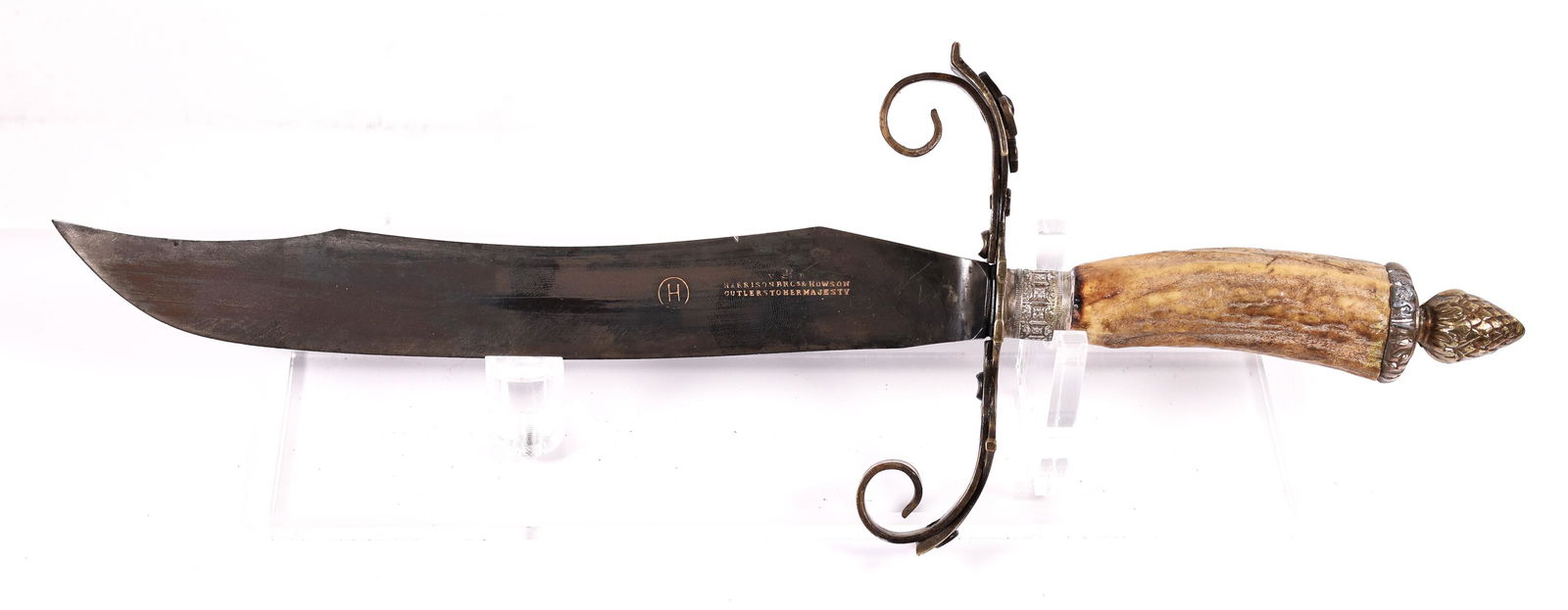 Ornate Harrison RRCS & Howson Stag Bowie Knife (1 of 4)
