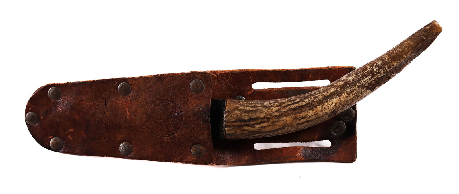 Ka-Bar Stag Handle Drop Point Knife w/Scabbard (1 of 3)