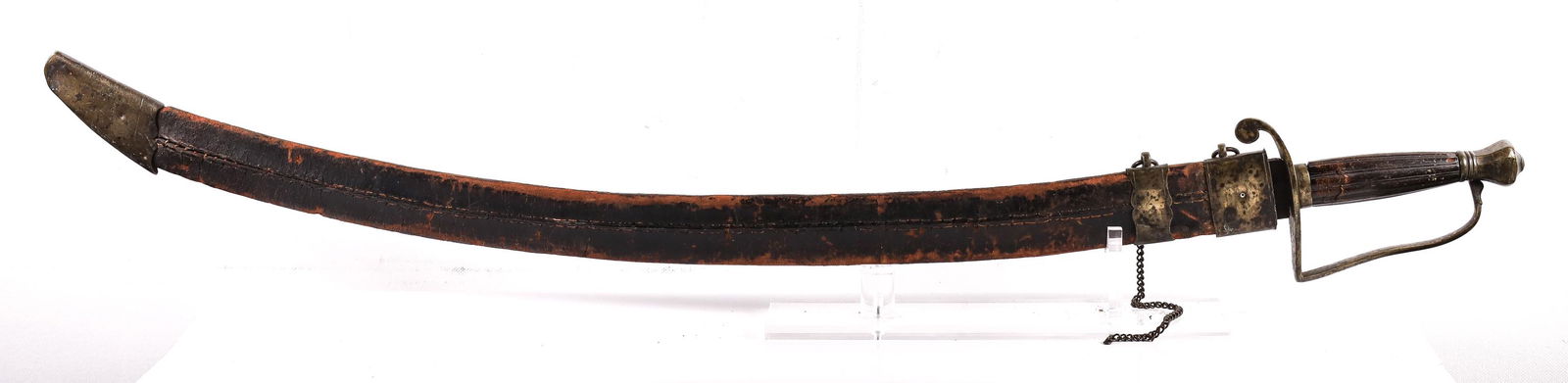 20th C. Unmarked Cavalry Sabre w/Leather Sheath (1 of 5)