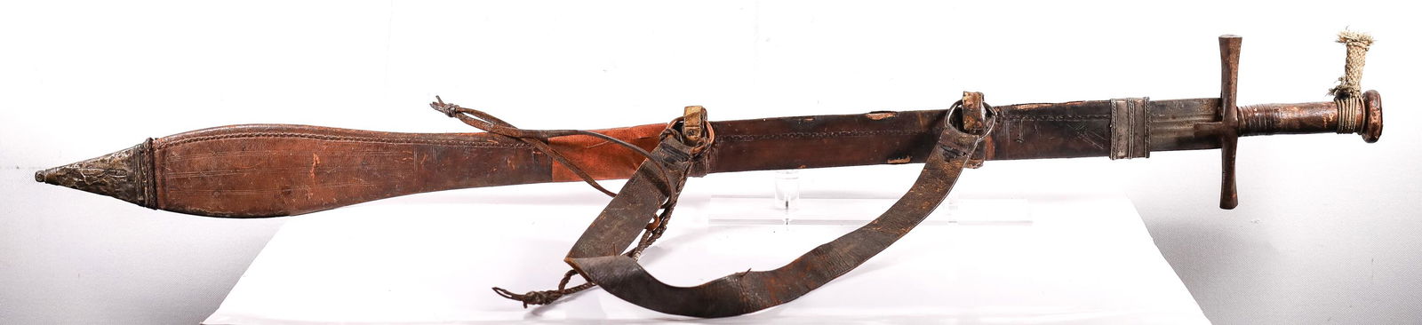 Marked Antique 39" Longsword with Leather Sheath (1 of 7)