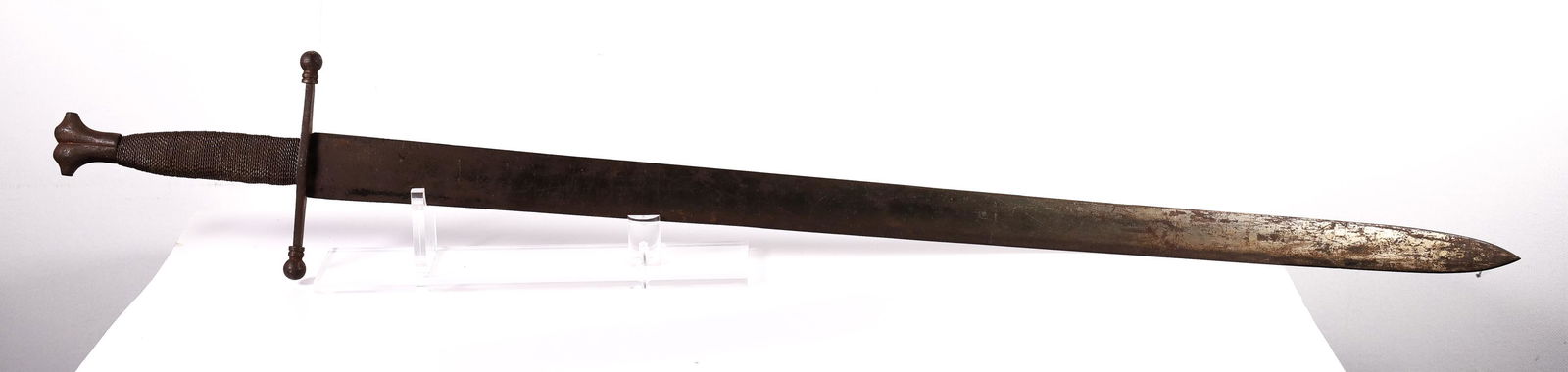 Unmarked Antique Short Sword w/Chain Wrapped Handle (1 of 3)