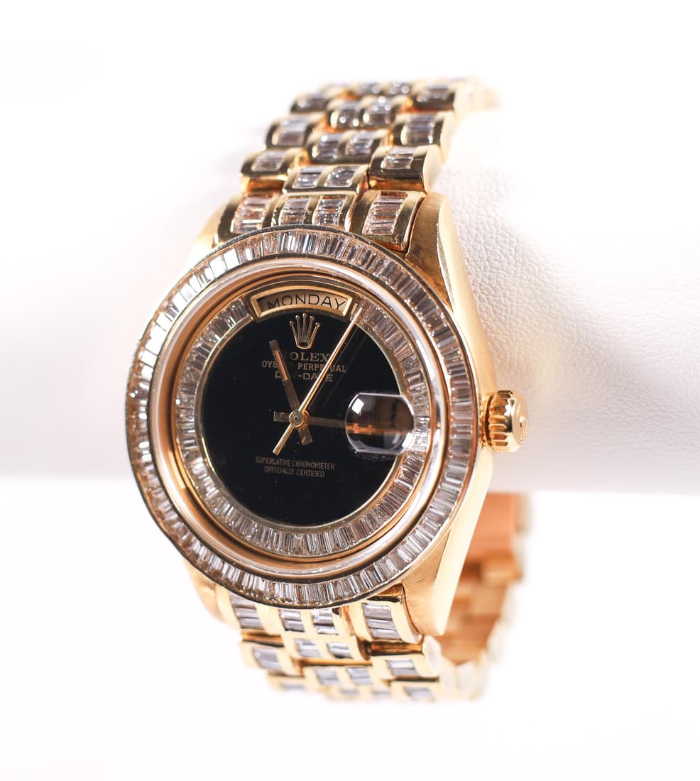 ROLEX 18K YG FULL BAGUETTE DIA. PRESIDENT 18038 36MM (1 of 8)