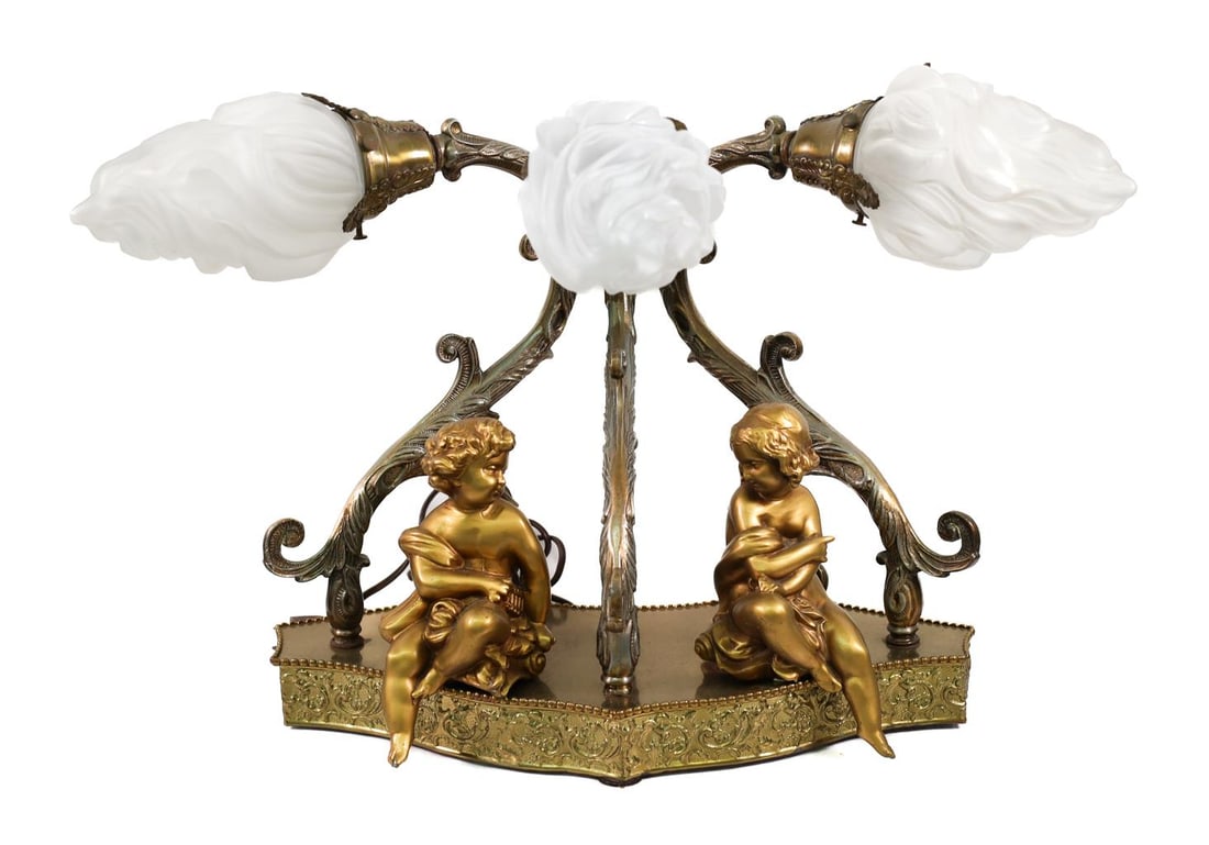 Hollywood Regency Style Gilt Metal Figural Lamp (1 of 10)