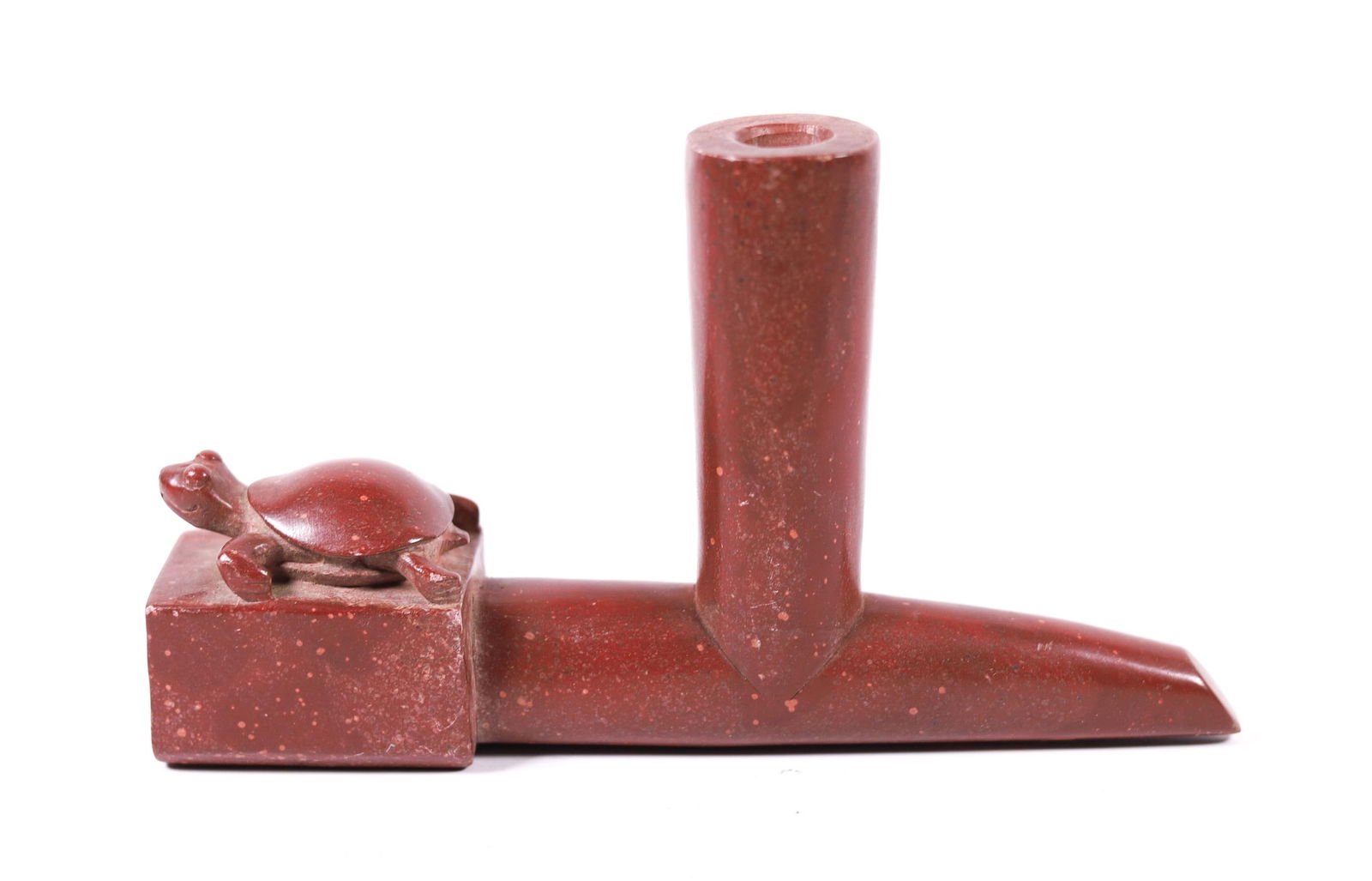 RARE SIOUX TURTLE CATLINITE CEREMONIAL PIPE (1 of 4)