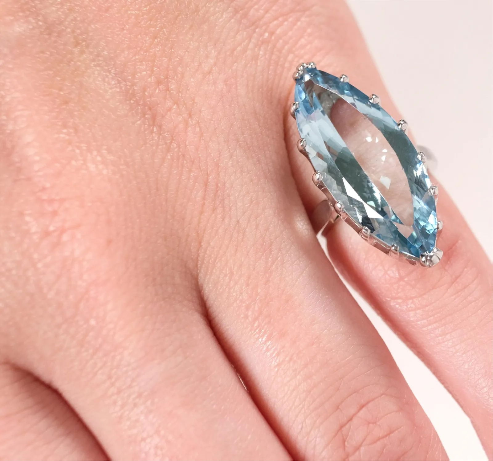 CUSTOM 14K YG 1CTW WATERFALL RING SIZE 6 (1 of 6)