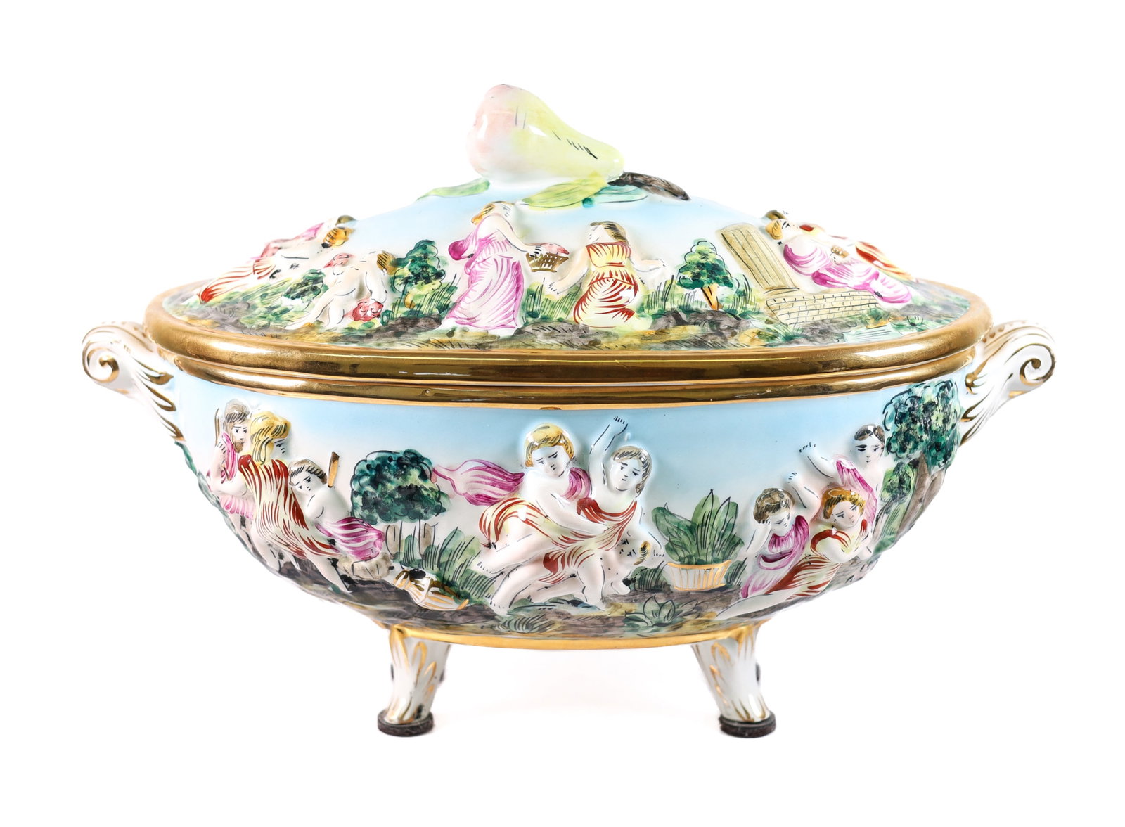 VINTAGE CAPODIMONTE PORCELAIN TUREEN 17.5 INCH (1 of 8)