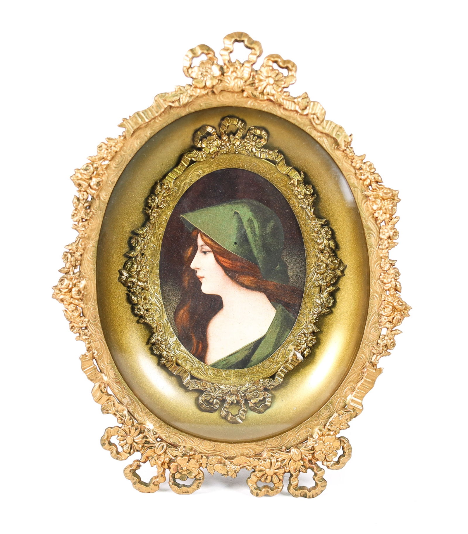 GILT BRONZE FRAMED MINIATURE PORTRAIT (1 of 6)