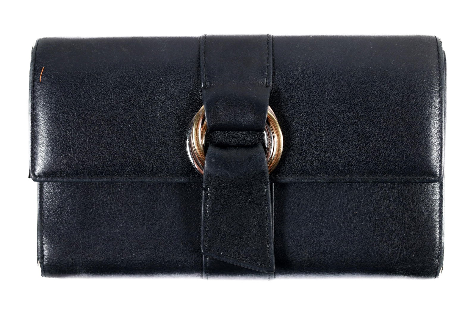 CARTIER TRINITY BLACK LEATHER LONG WALLET (1 of 6)