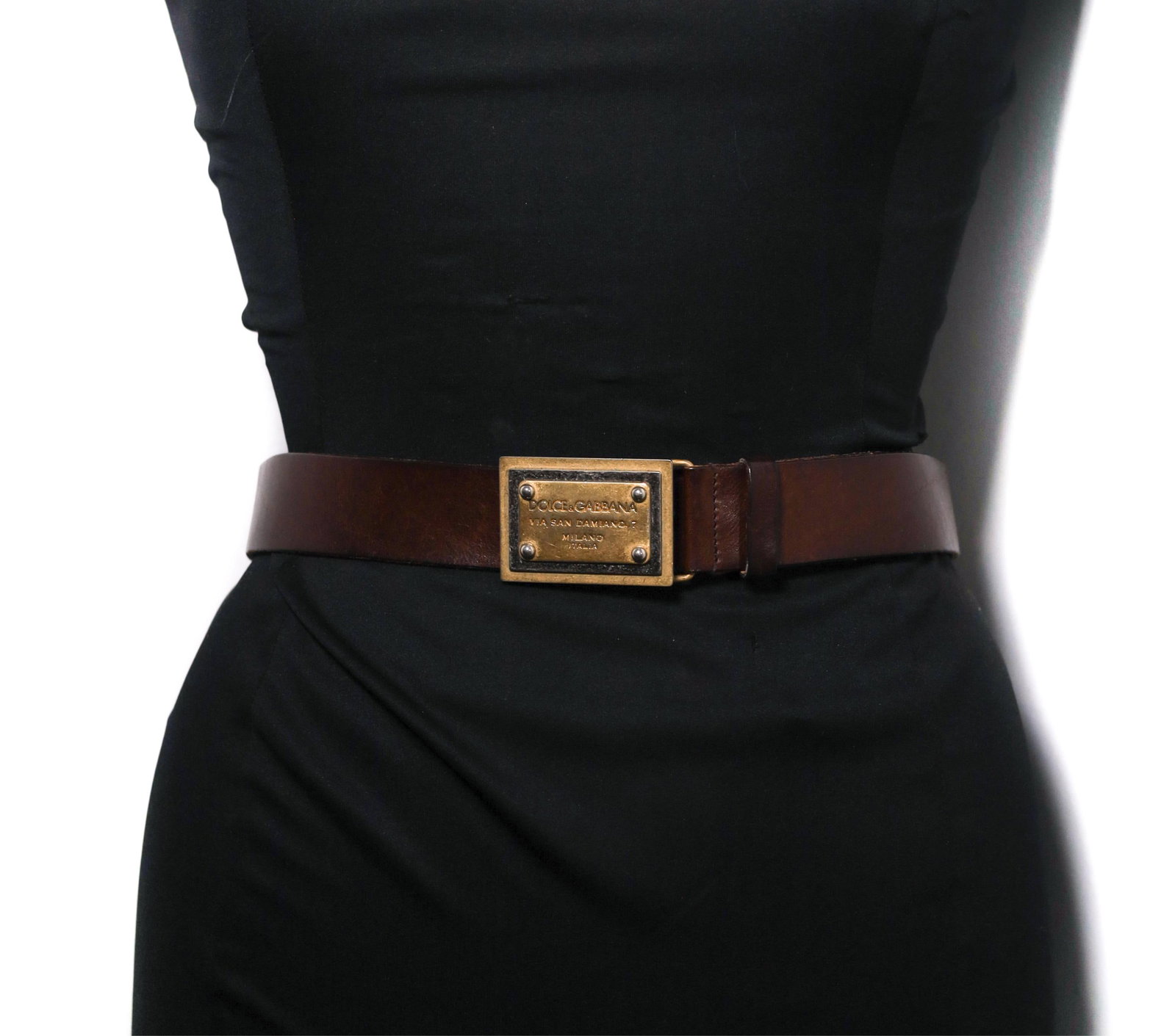 DOLCE & GABBANA LEATHER VIA SAN DAMIANO 7 BELT: Introducing the Dolce & Gabbana Belt - a statement accessory blends Italian luxury with everyday versatility. Made of premium brown leather, this belt ages gracefully over time and features silver-ton