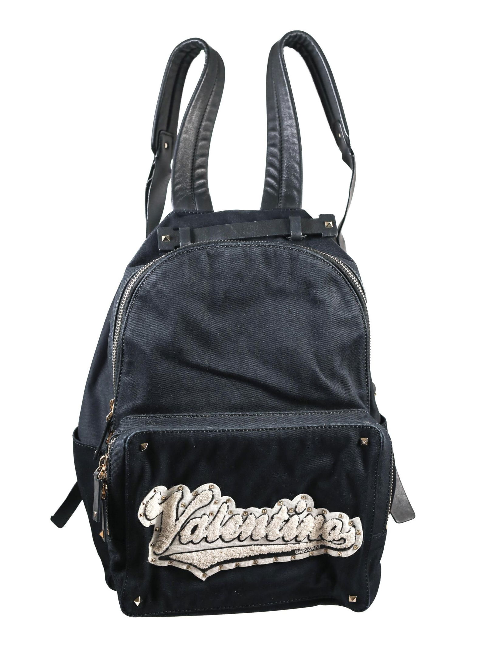 VALENTINO GARAVANI ROCKSTUD BLACK BACKPACK, 12 IN. (1 of 8)