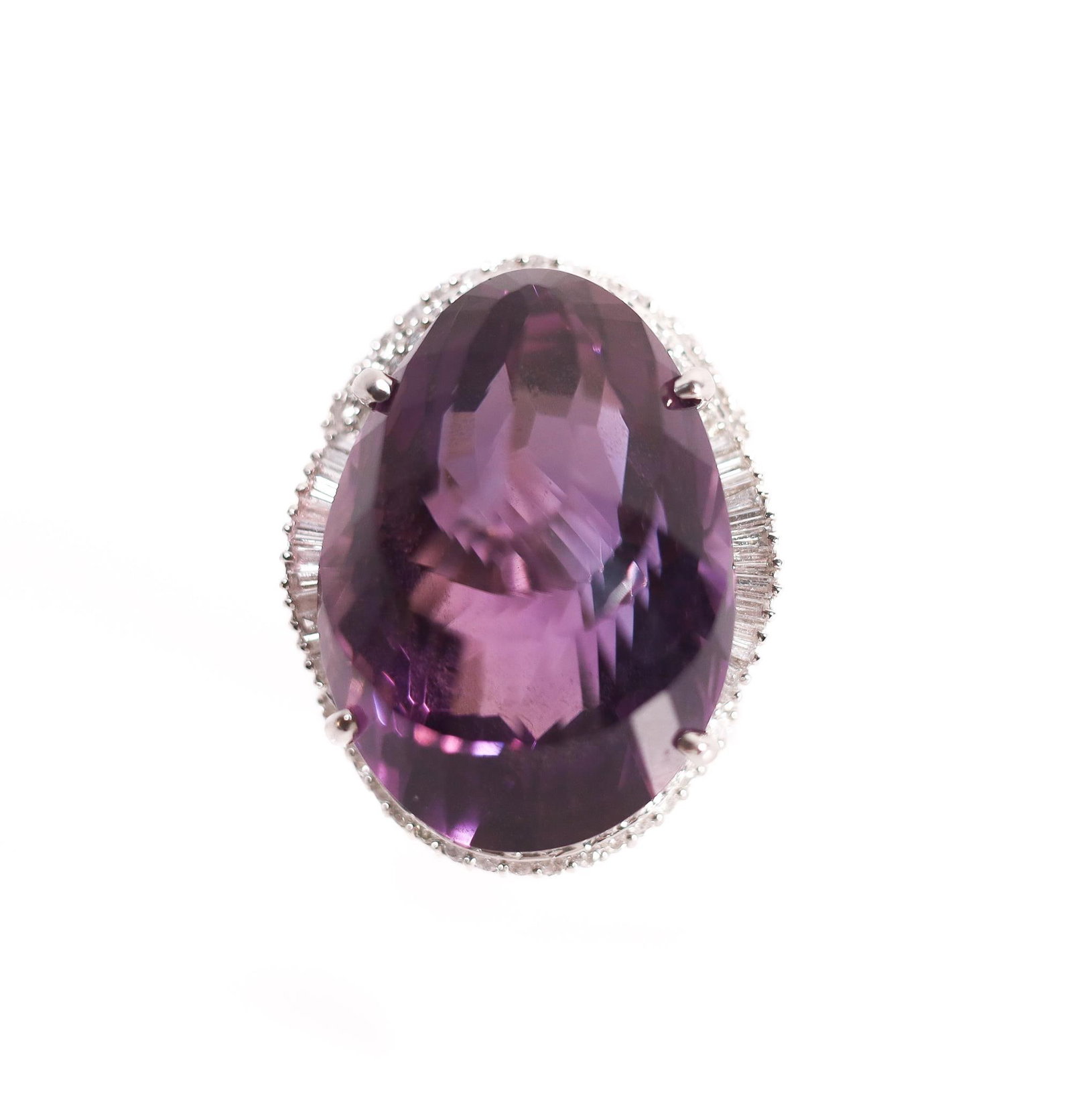 900PT 35.43CT AMETHYST & DIAMOND RING, SIZE 7.25 (1 of 5)