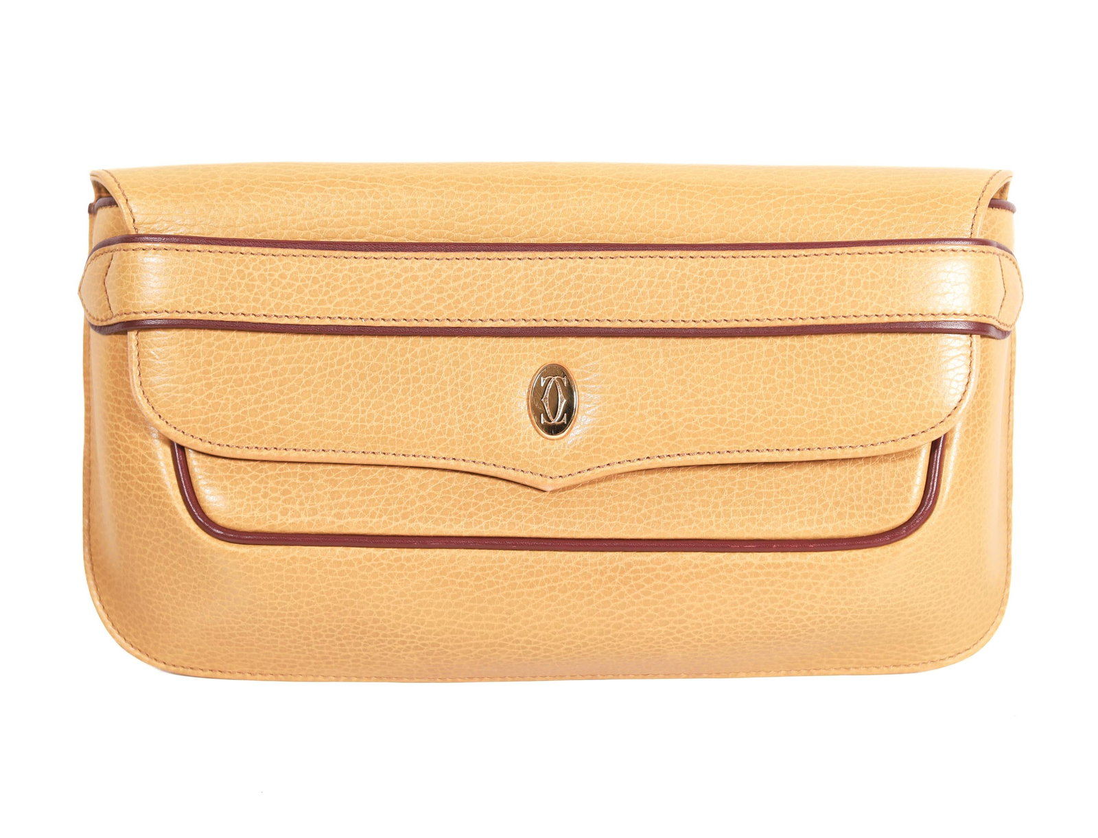 CARTIER LEATHER CLUTCH W/dust bag COA, 11 IN. (1 of 4)