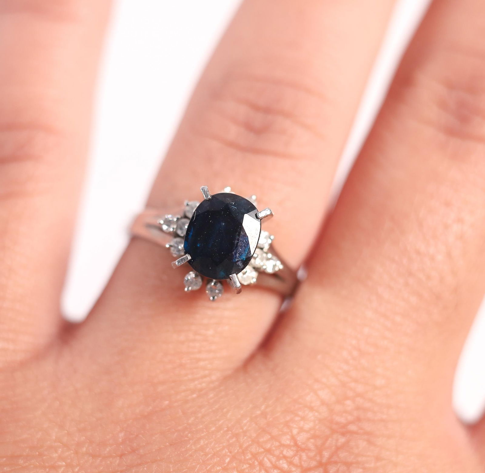 PRINCESS DIANA SAPP./DIA. ENGAGEMENT RING, SZ 7.25 (1 of 5)