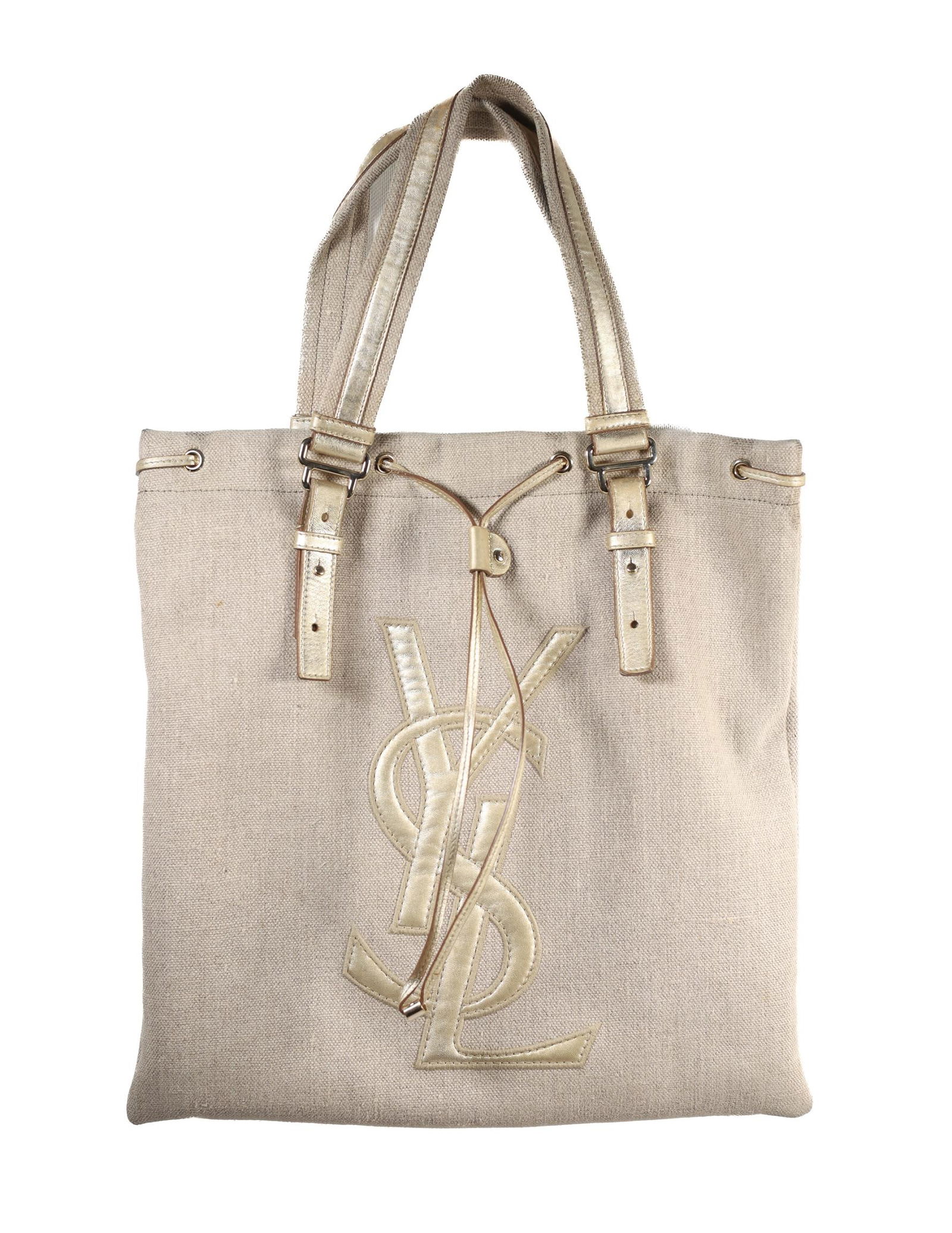 YVES SAINT LAURENT KAHALA CANVAS TOTE BAG, 14.5IN. (1 of 4)