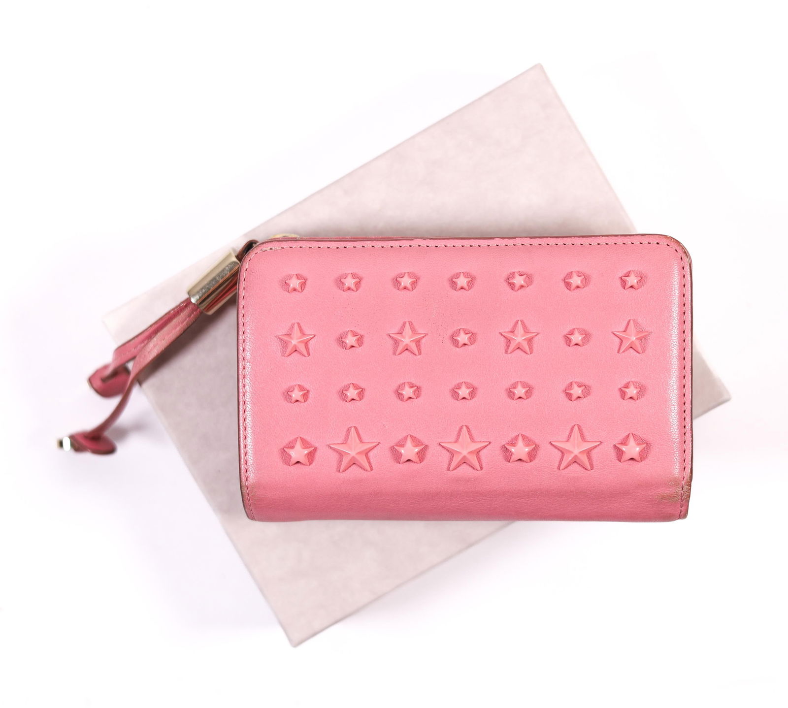 JIMMY CHOO PINK STUD WALLET W/BOX (1 of 6)