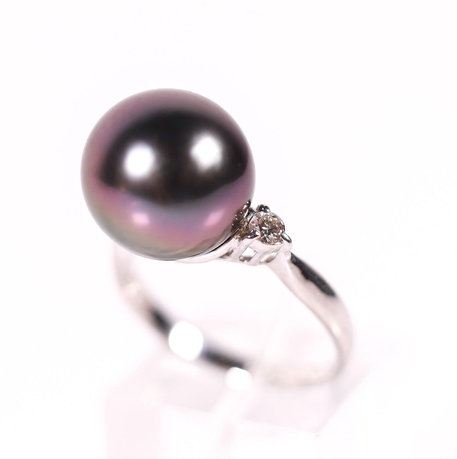 900PT SOUTH SEA PEARL & DIAMOND RING, 6.75 (1 of 5)